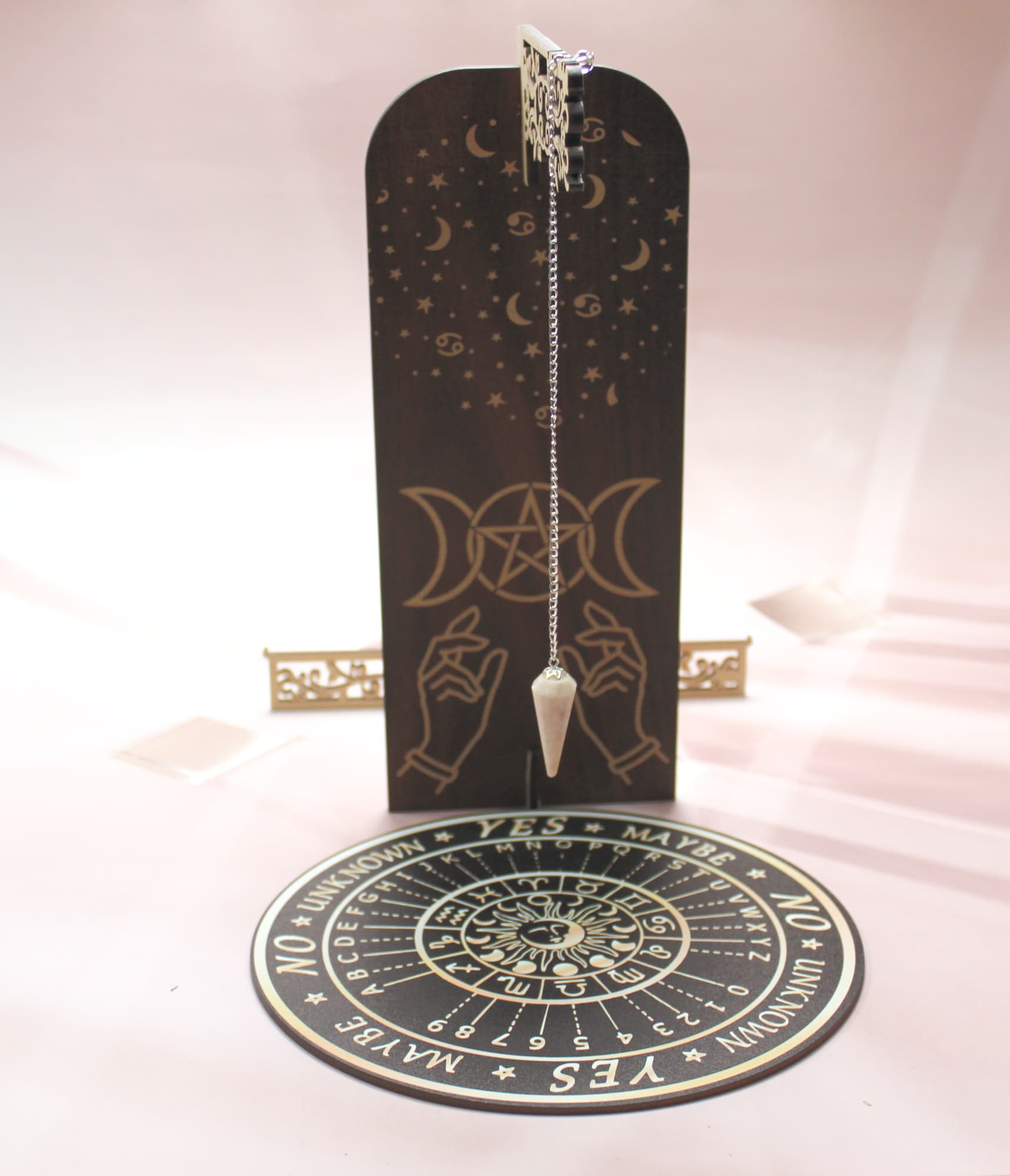 Triple Moon with Pentagram Talking Board with Pendulum