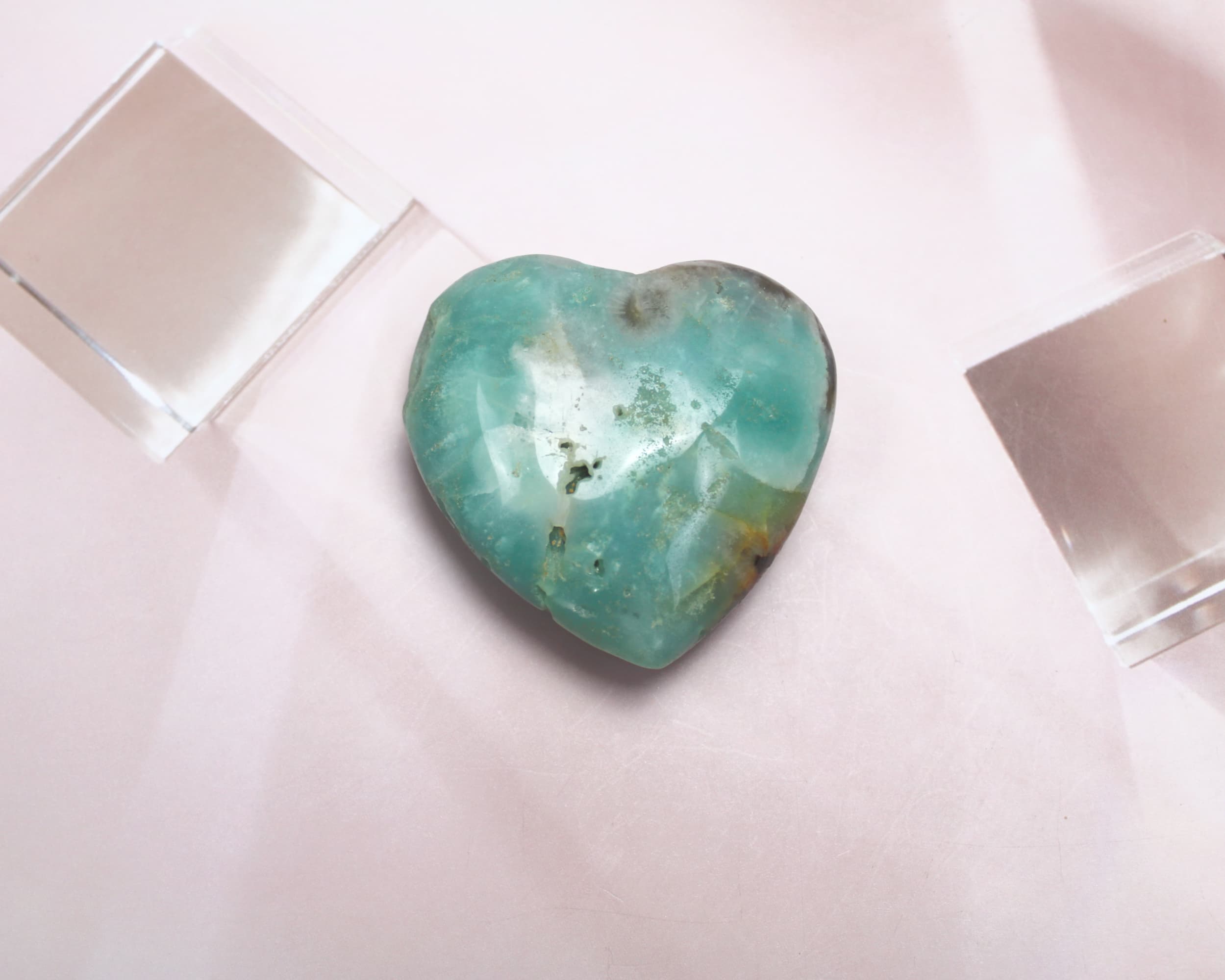 Small Amazonite Puffy Heart - Image 1