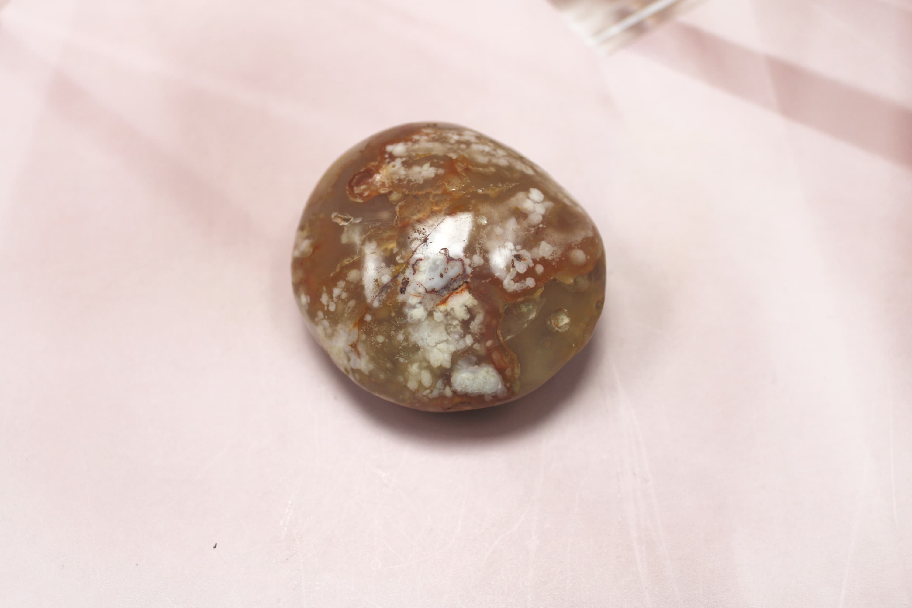 Flower Agate Palm Stone