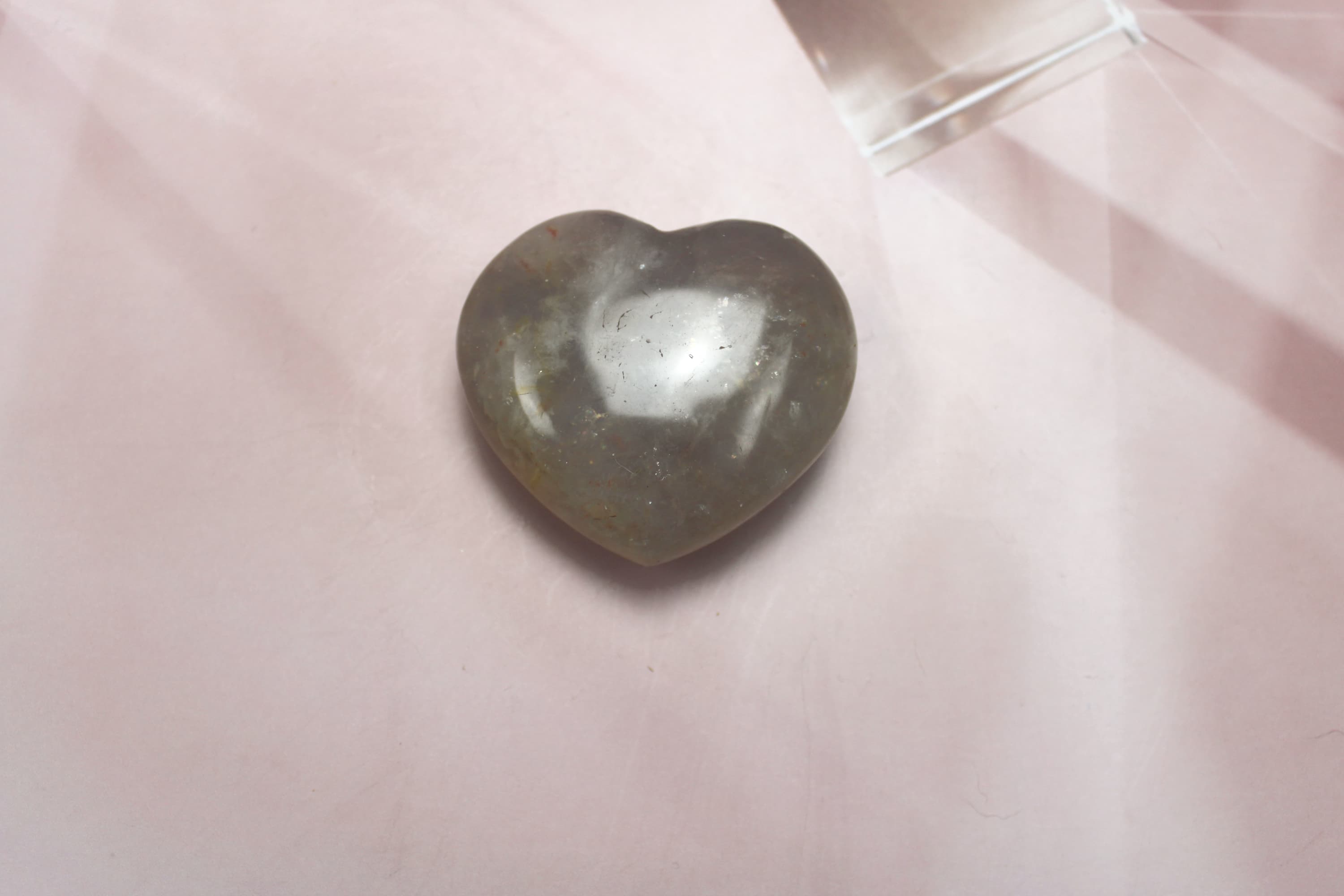 Large Clear Quartz Puffy Heart