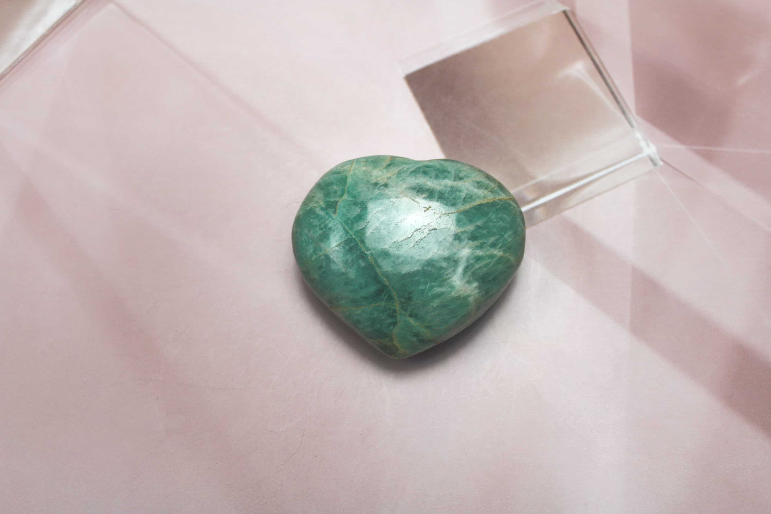 Medium Amazonite Puffy Heart - Image 1