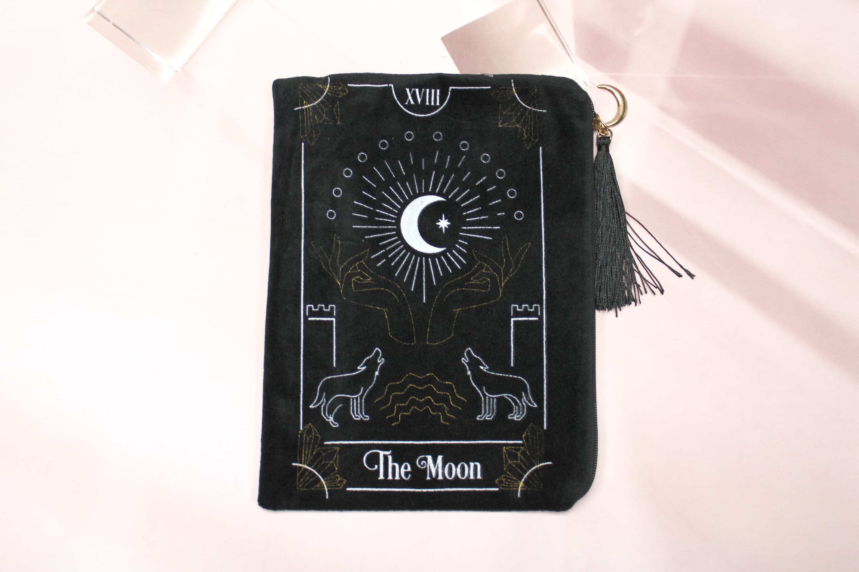 The Moon Card Zippered Tarot Deck Holder