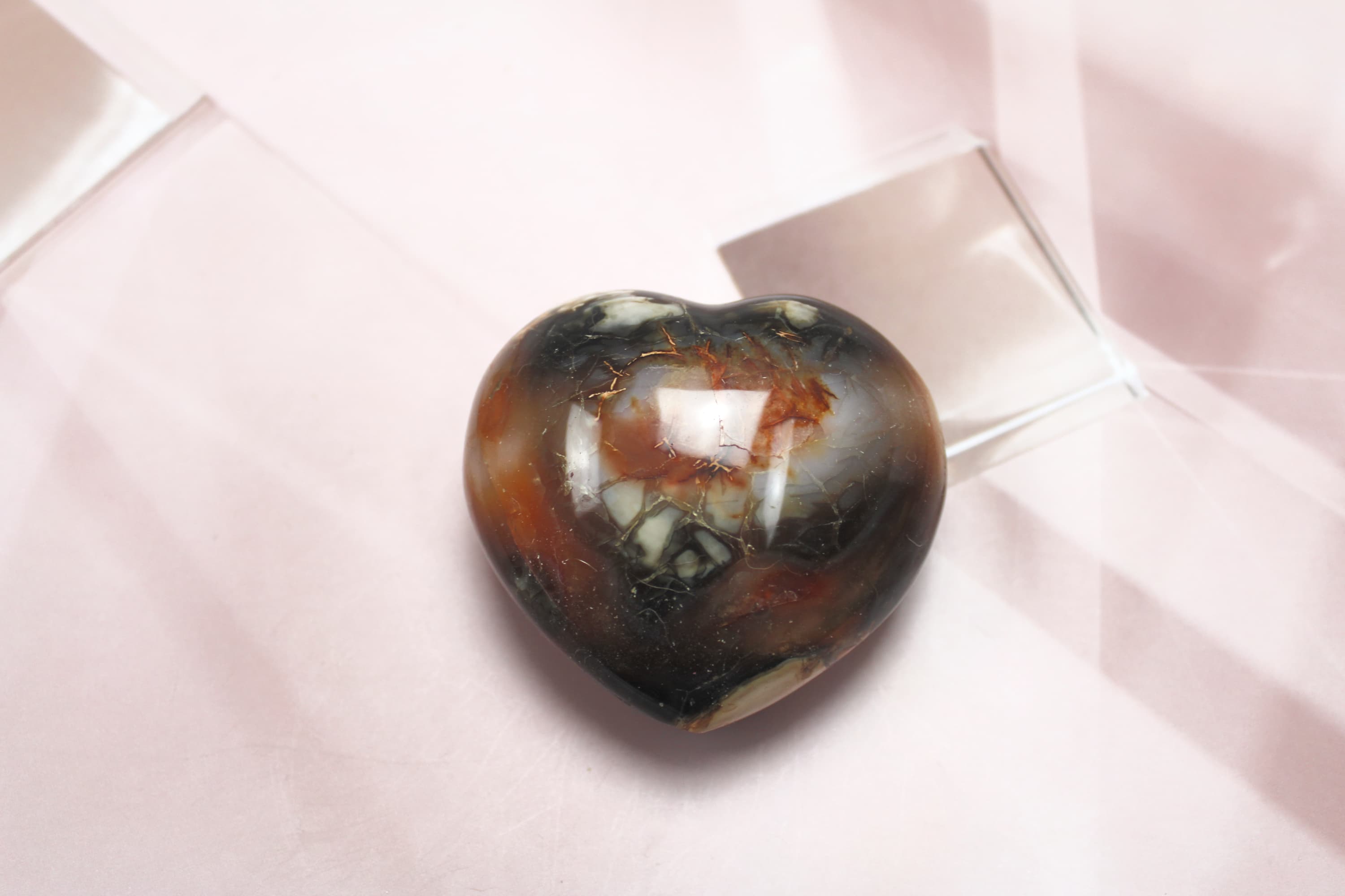 Oriental Agate Puffy Heart - Image 1