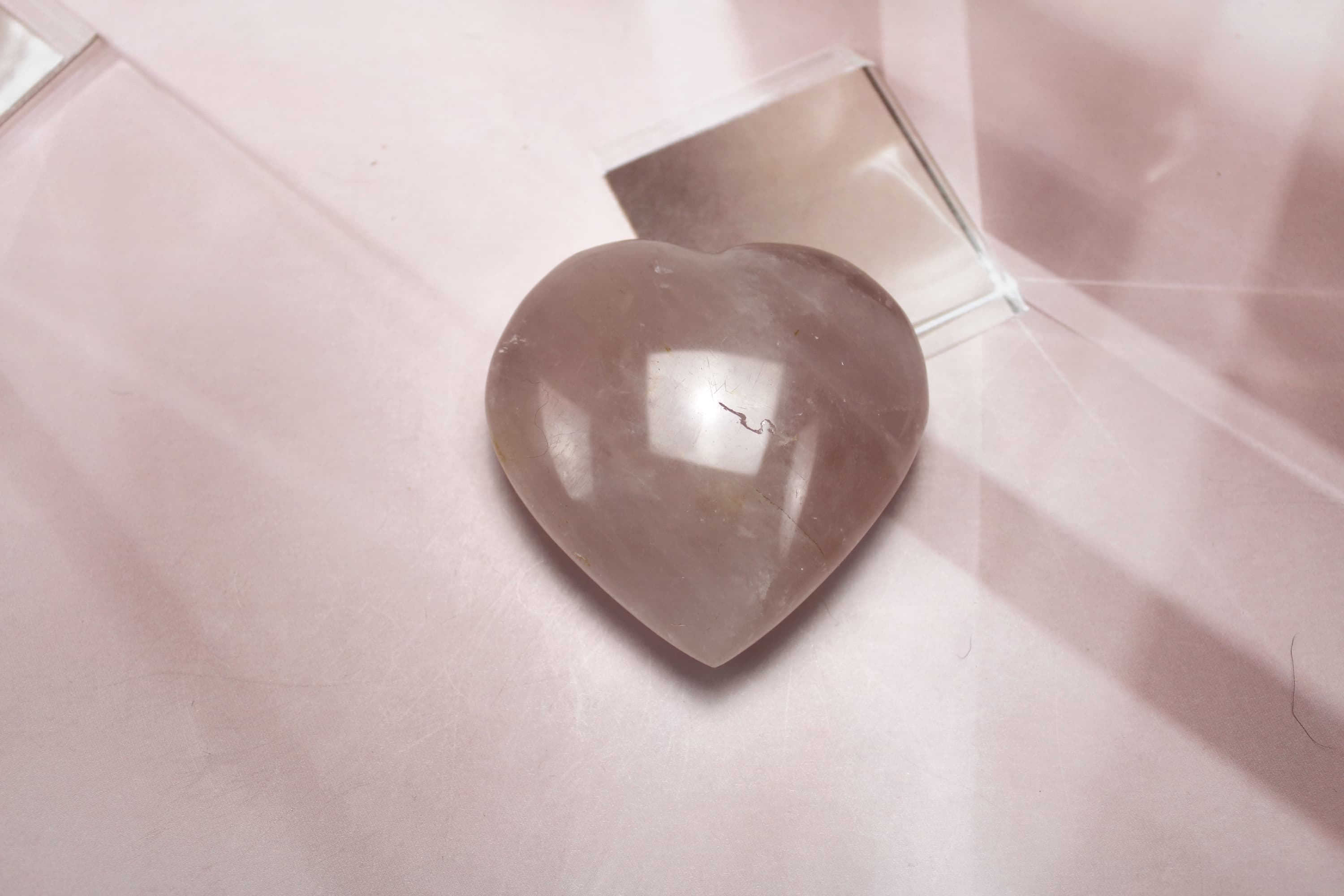 Small Rose Quartz Puffy Heart - Image 1