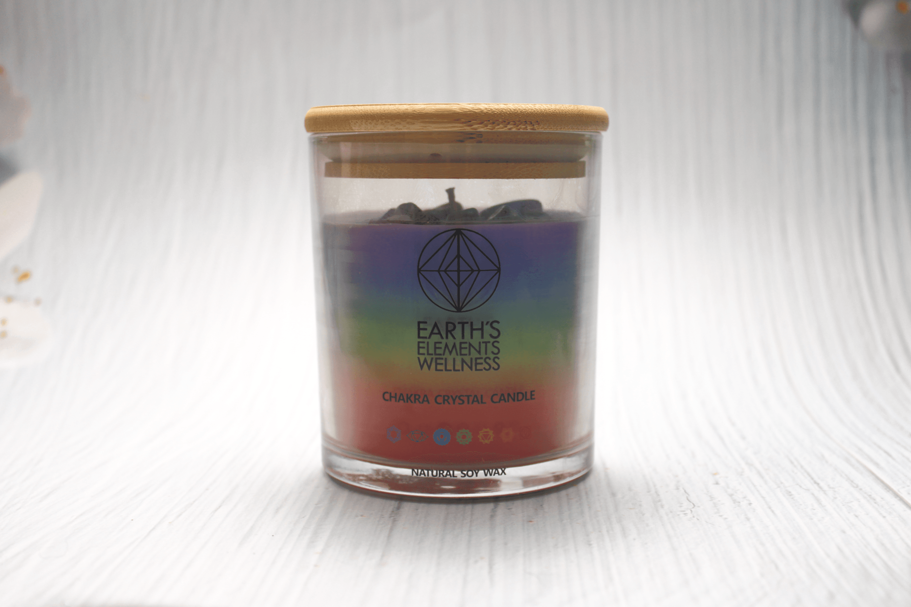 7 Chakra Crystal Candle