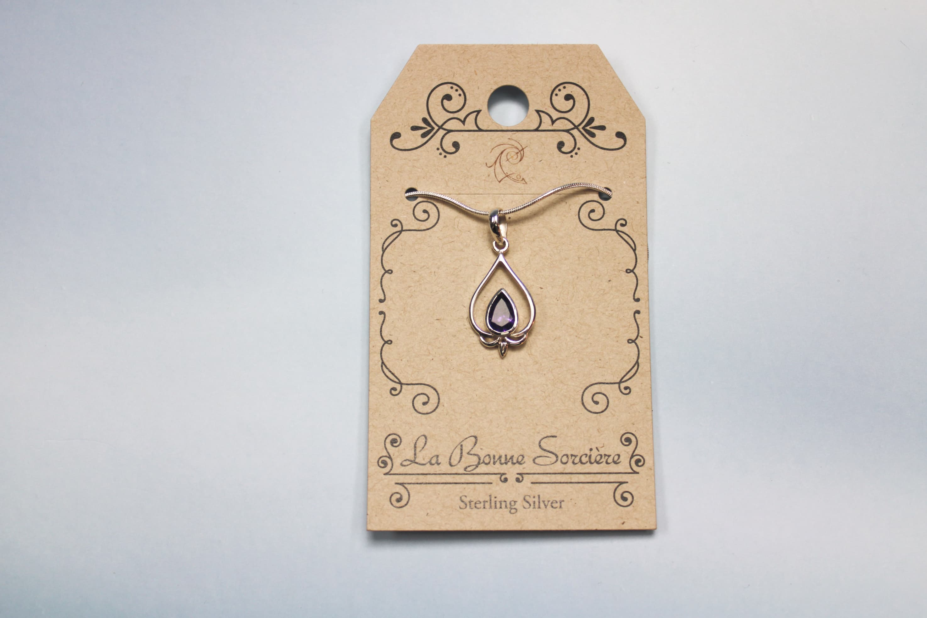 925 Sterling Silver Amethyst Lotus Necklace - Image 1