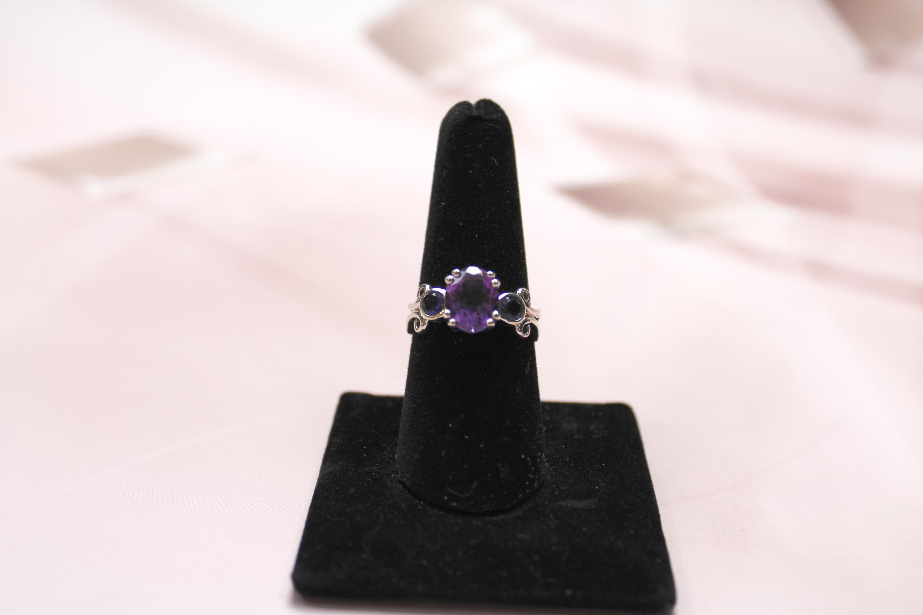 925 Sterling Sliver Amethyst and Iolite Opulence Ring