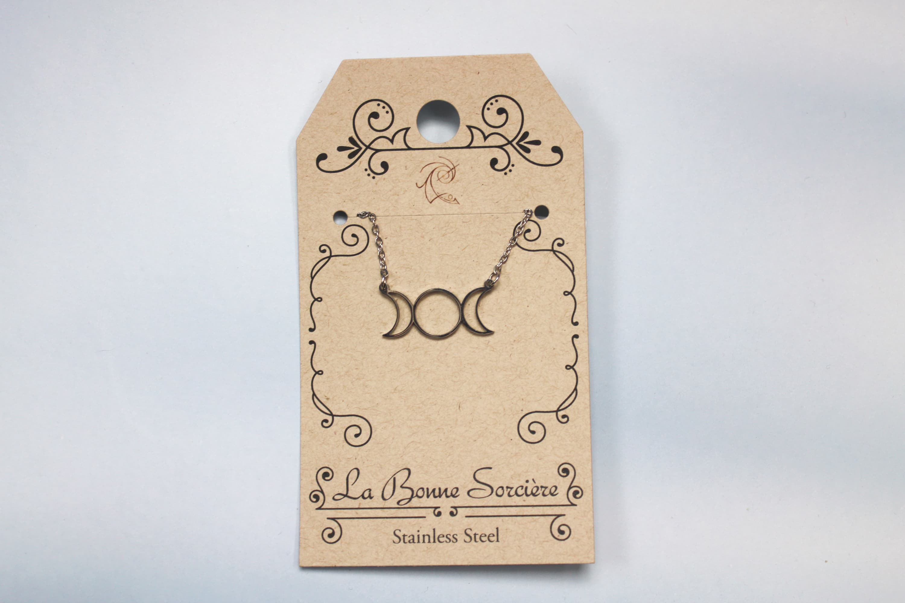 Triple Moon Stainless Steel Necklace - Image 1