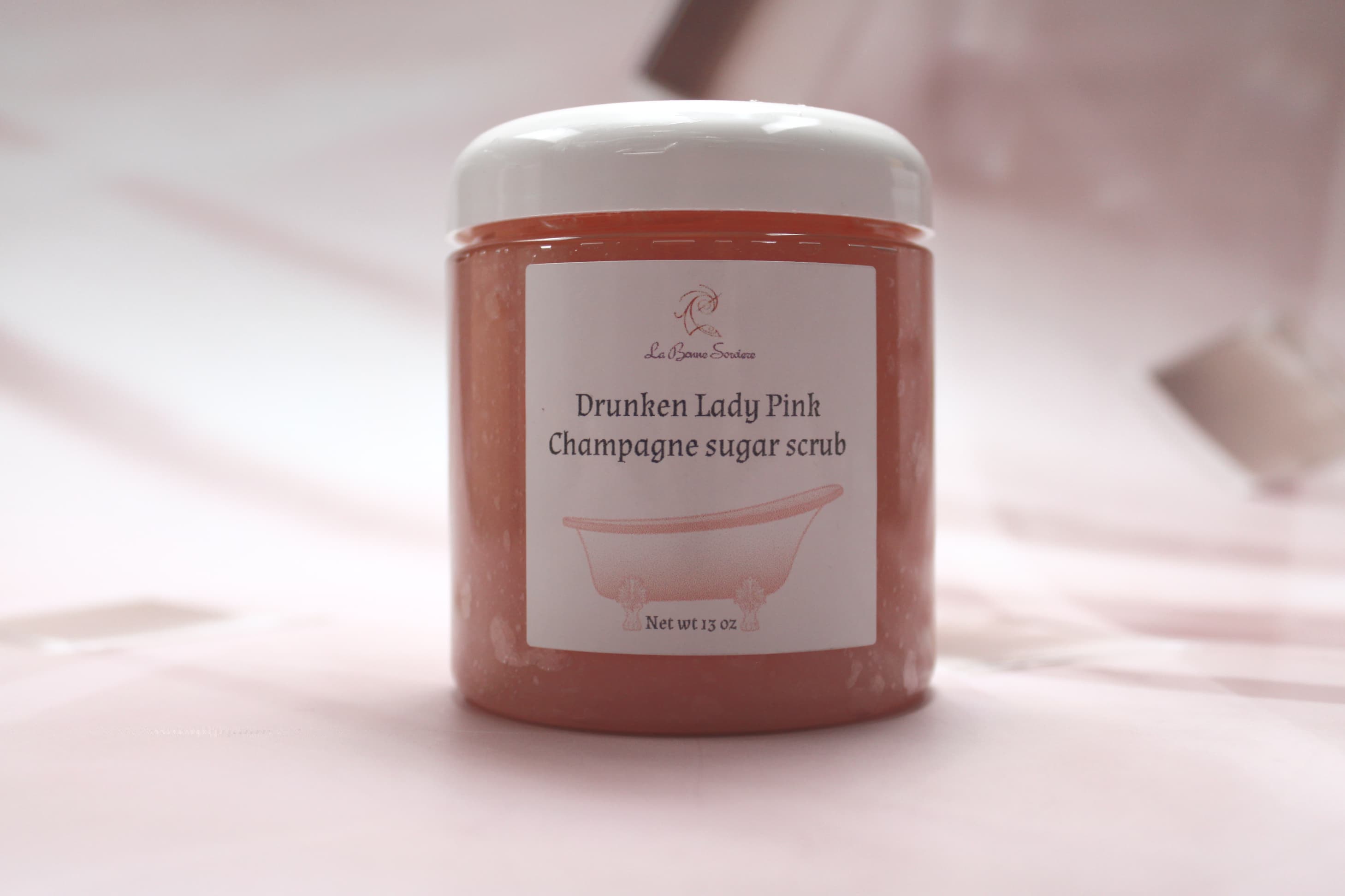 Hand Crafted Drunken Lady Pink Champagne Sugar Scrub - Image 1
