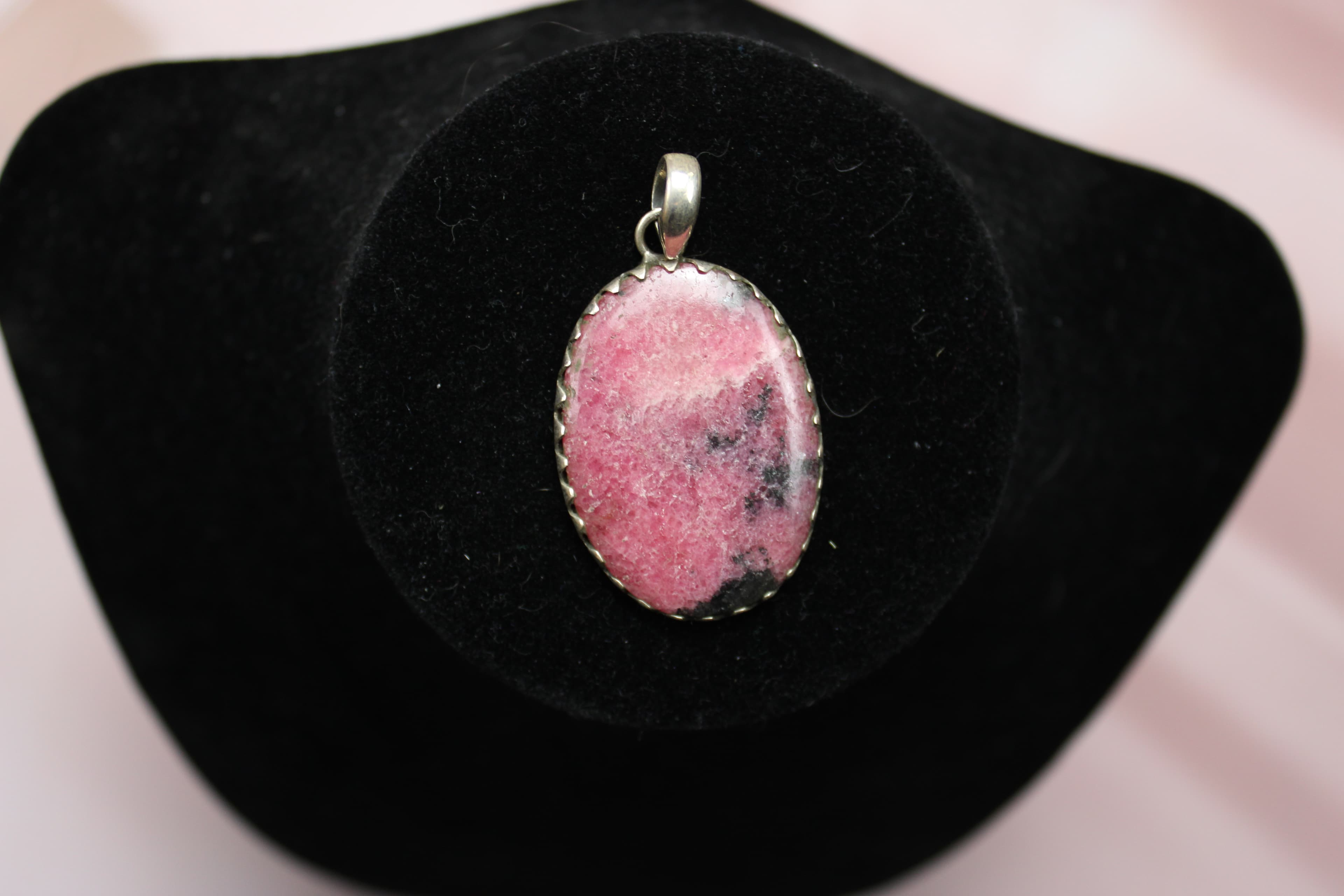 925 Sterling Sliver Rhodonite Pendant