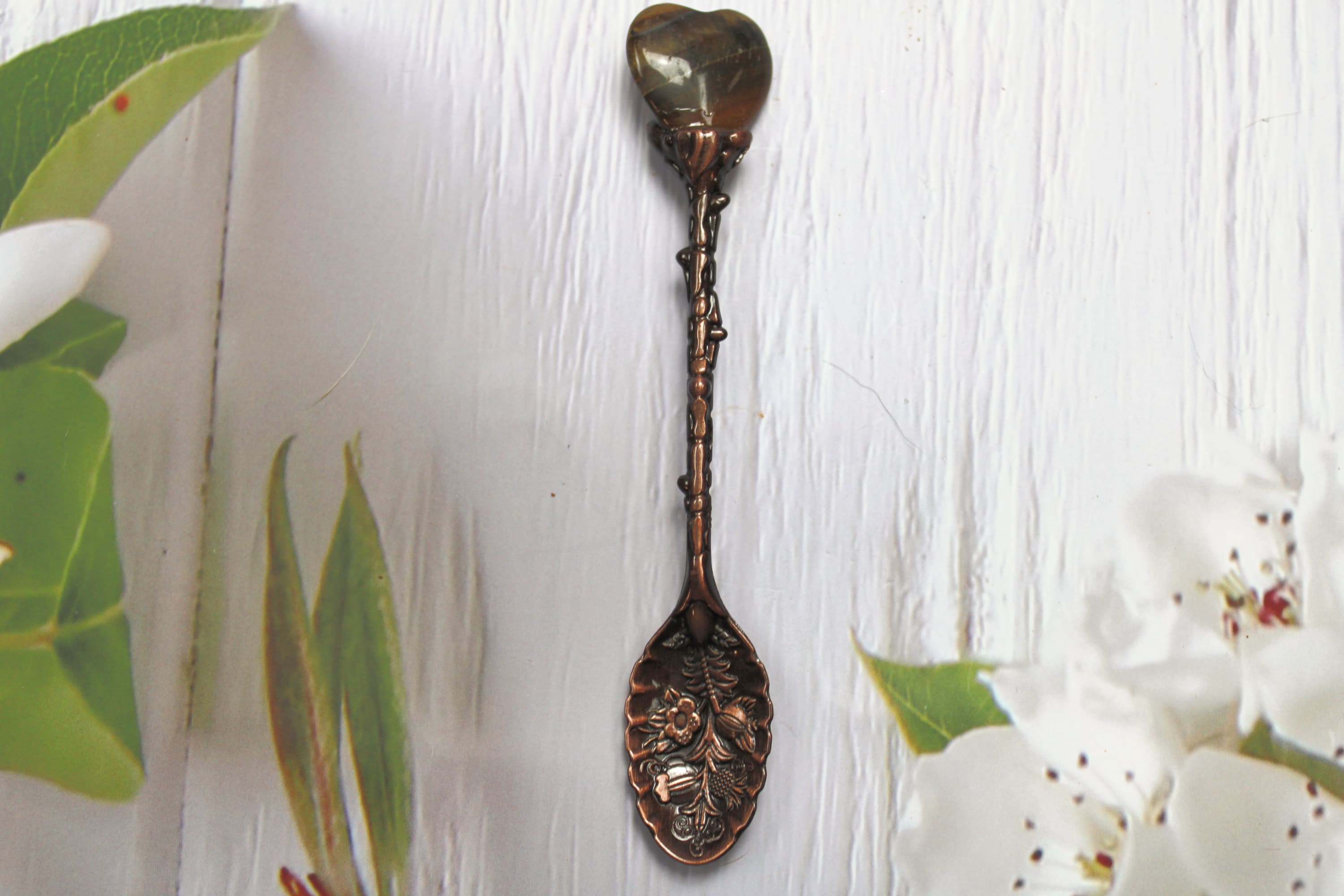 Antique Tigers Eye Crystal Spoon