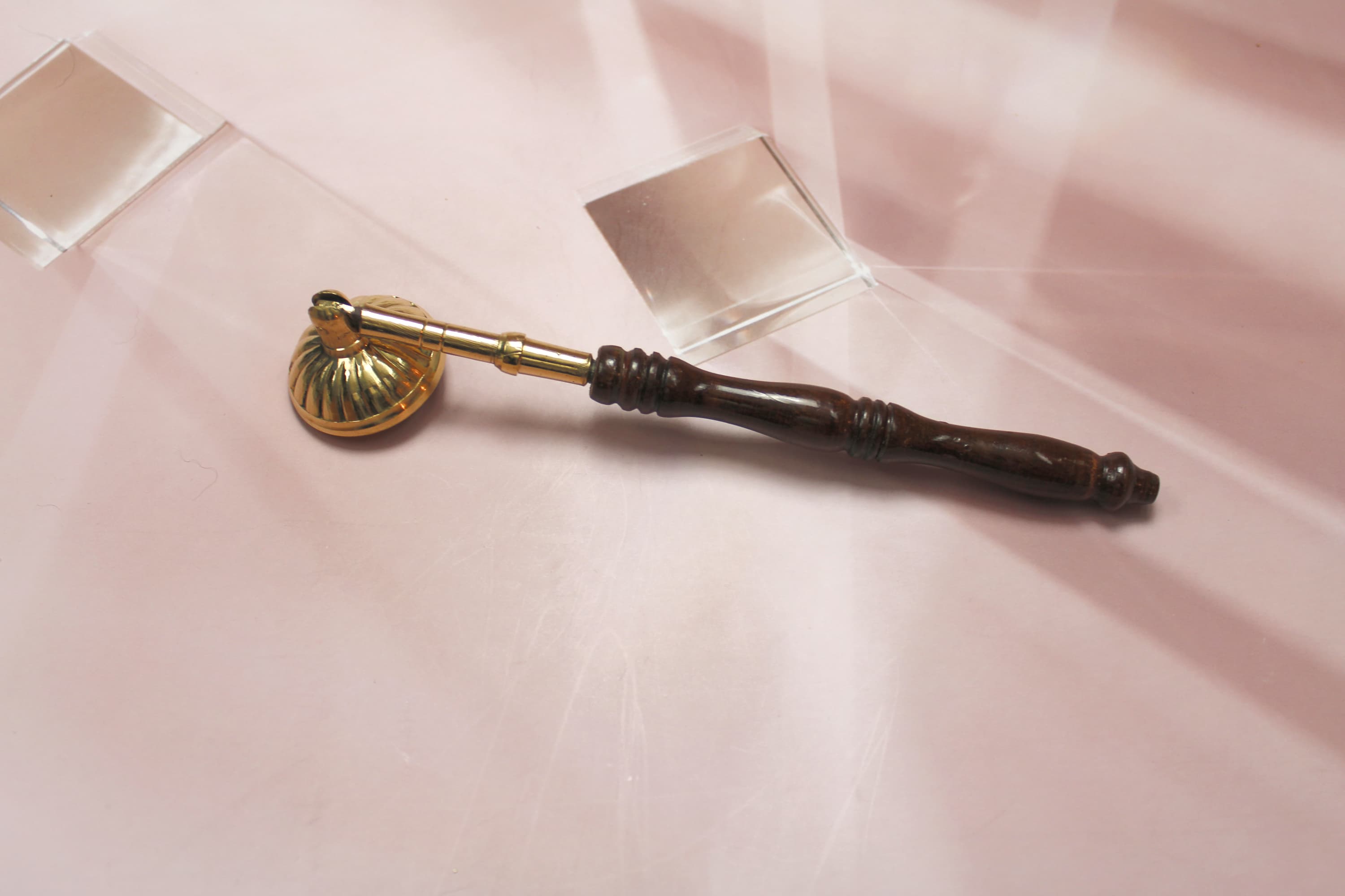 Brass & Wood Candle Snuffer - Small - Image 1