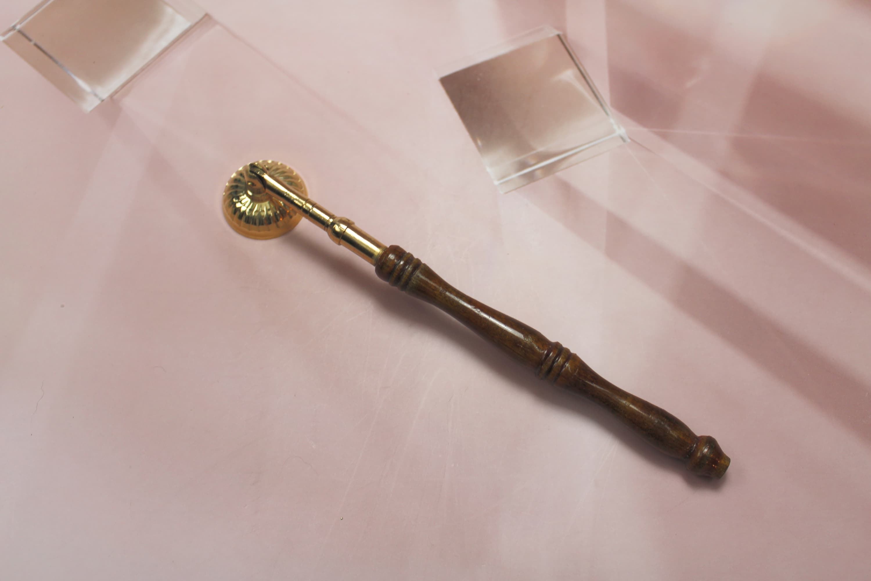 Brass & Wood Candle Snuffer - Large - Image 1