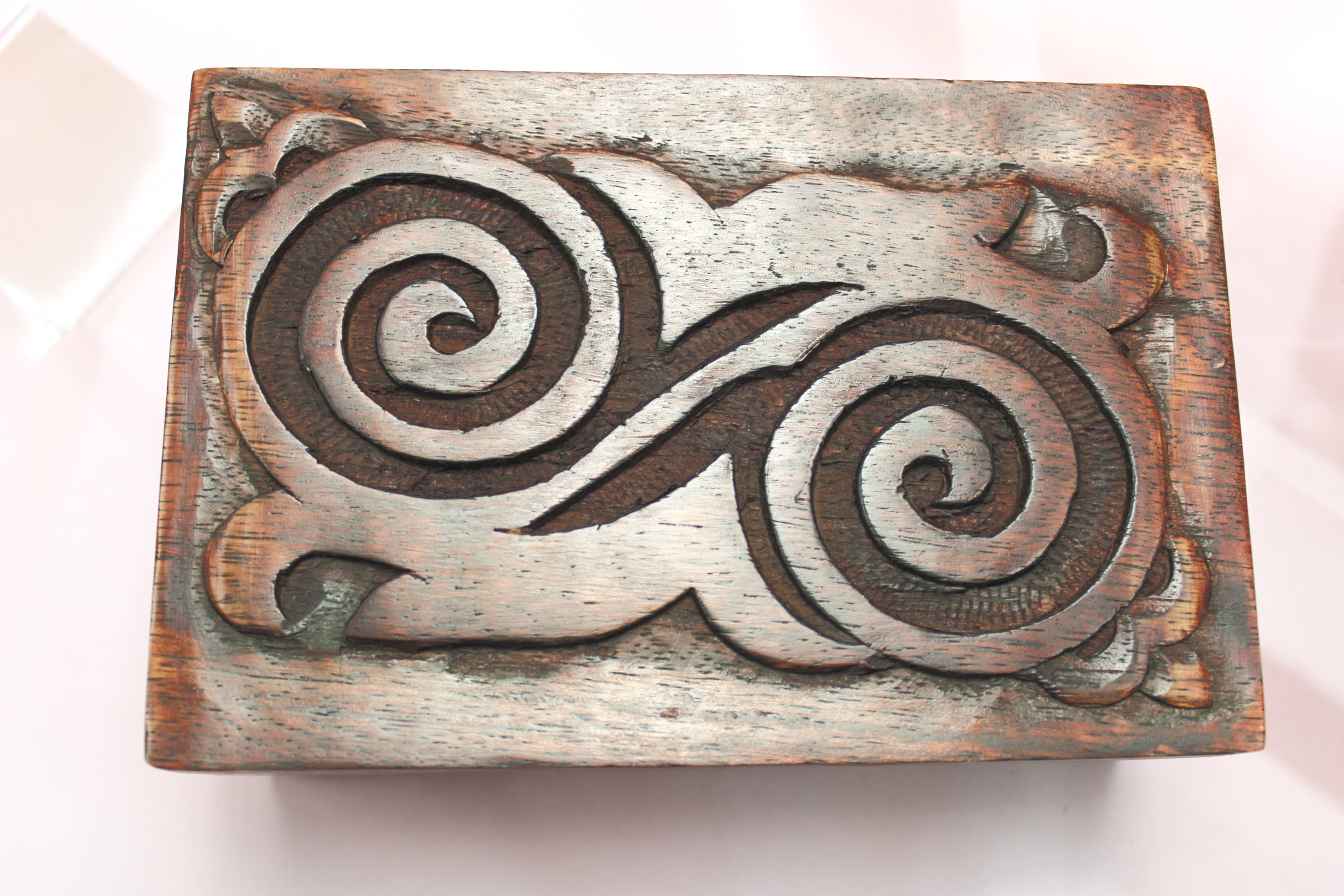 Spiral Wooden Box for Tarot Decks or Trinkets - Image 1