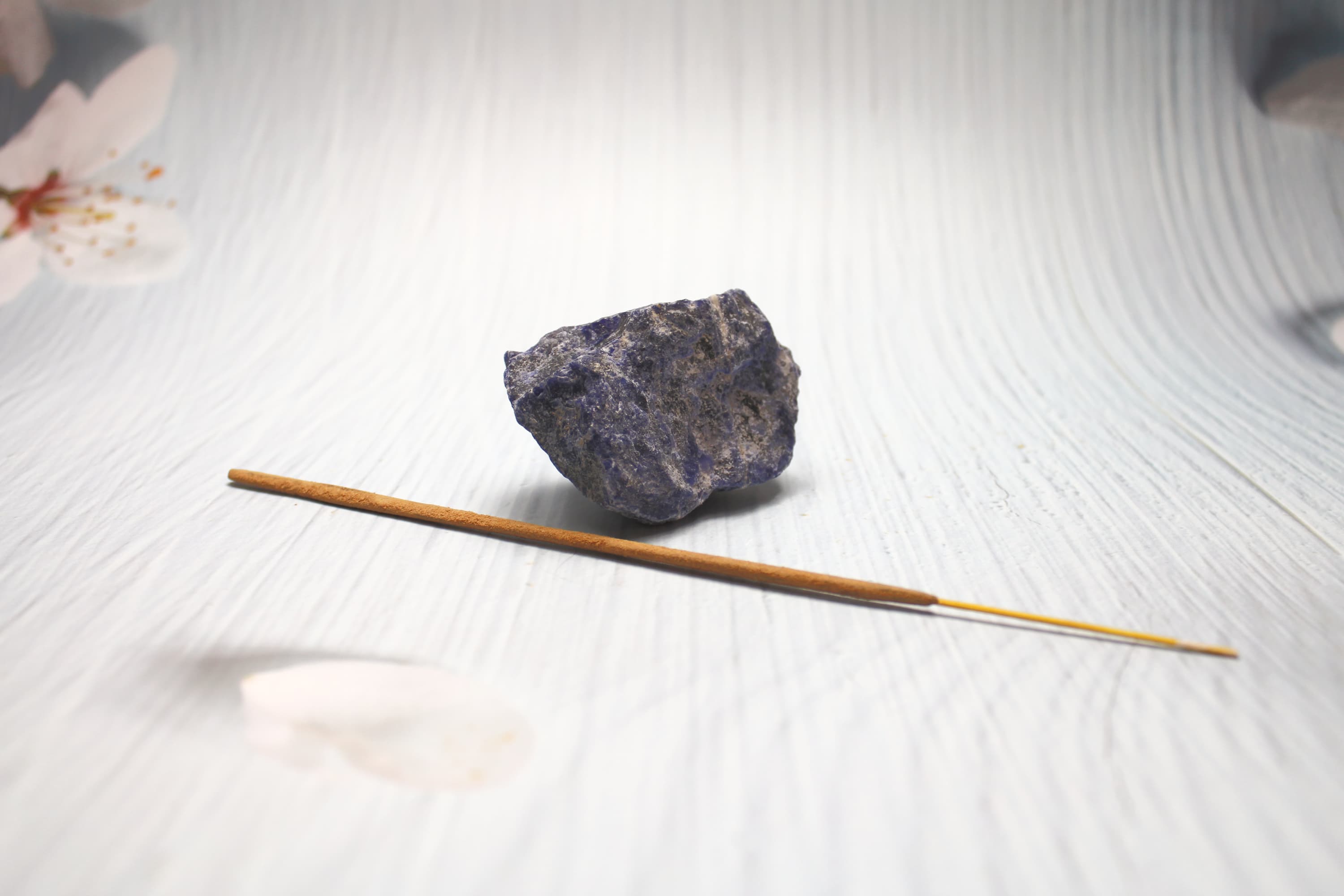 Raw Sodalite Crystal Incense Stick Holder