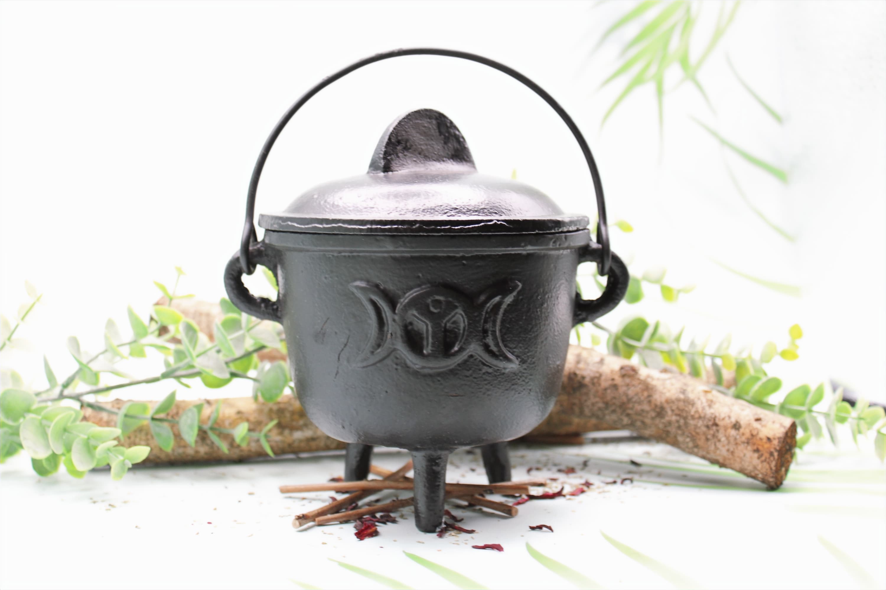 Triple Moon Cast Iron Cauldron - Image 1