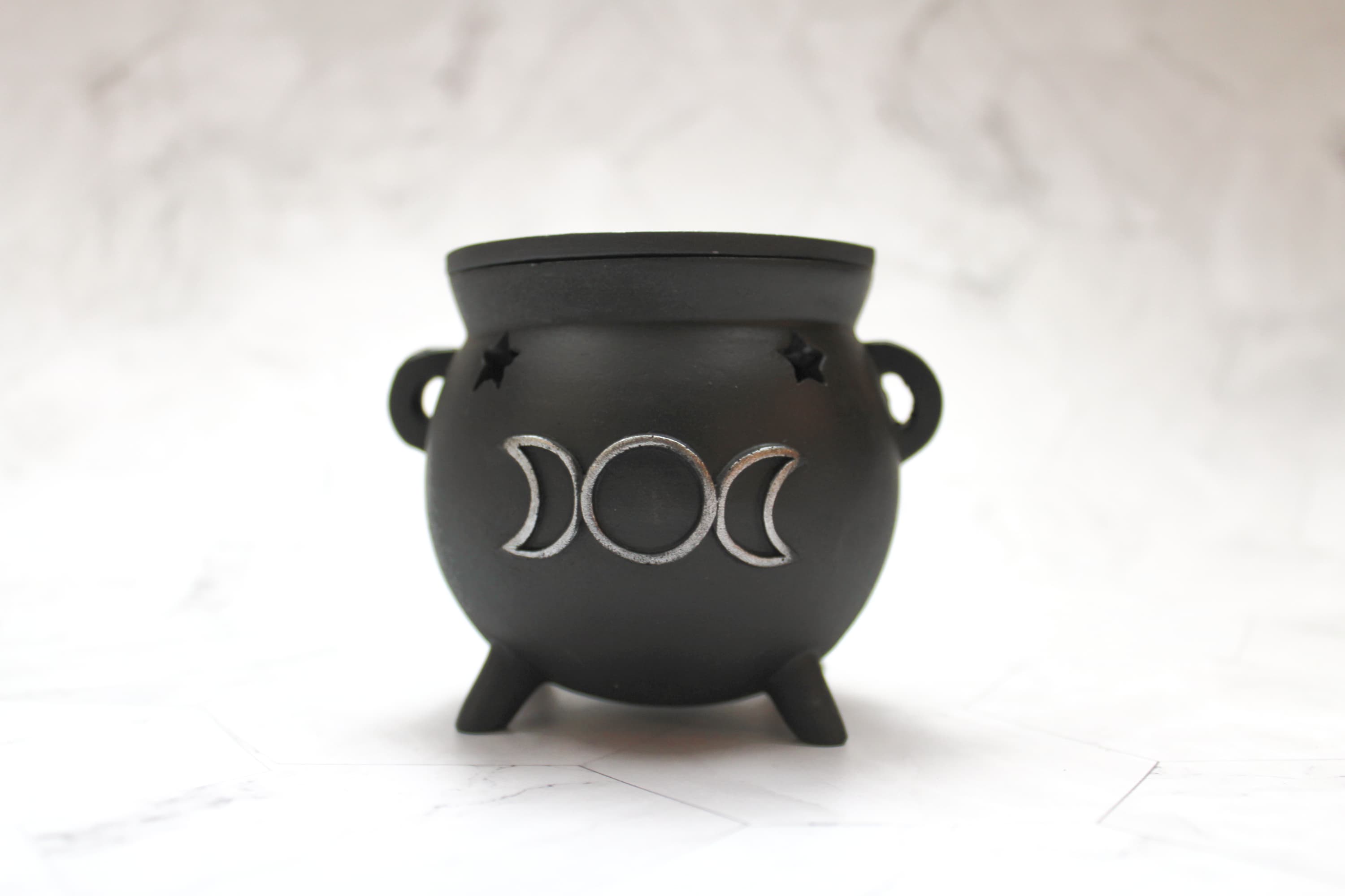 Triple Moon Cauldron Incense Burner - Image 1