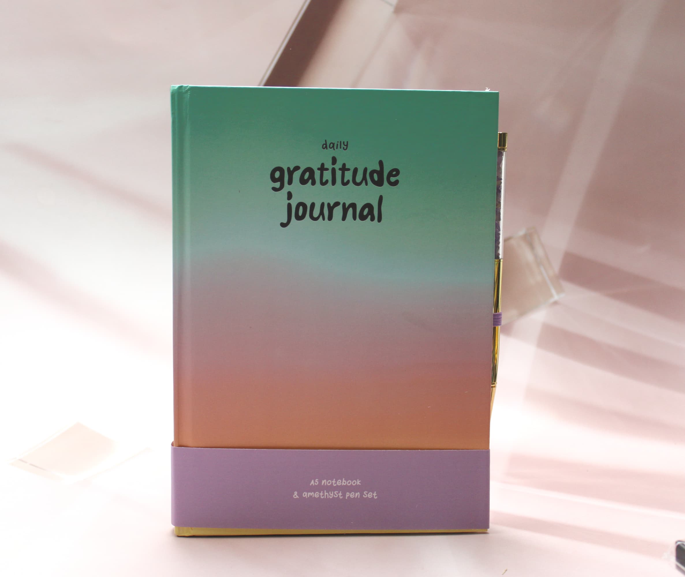 Daily Gratitude Journal with Amethyst Pen
