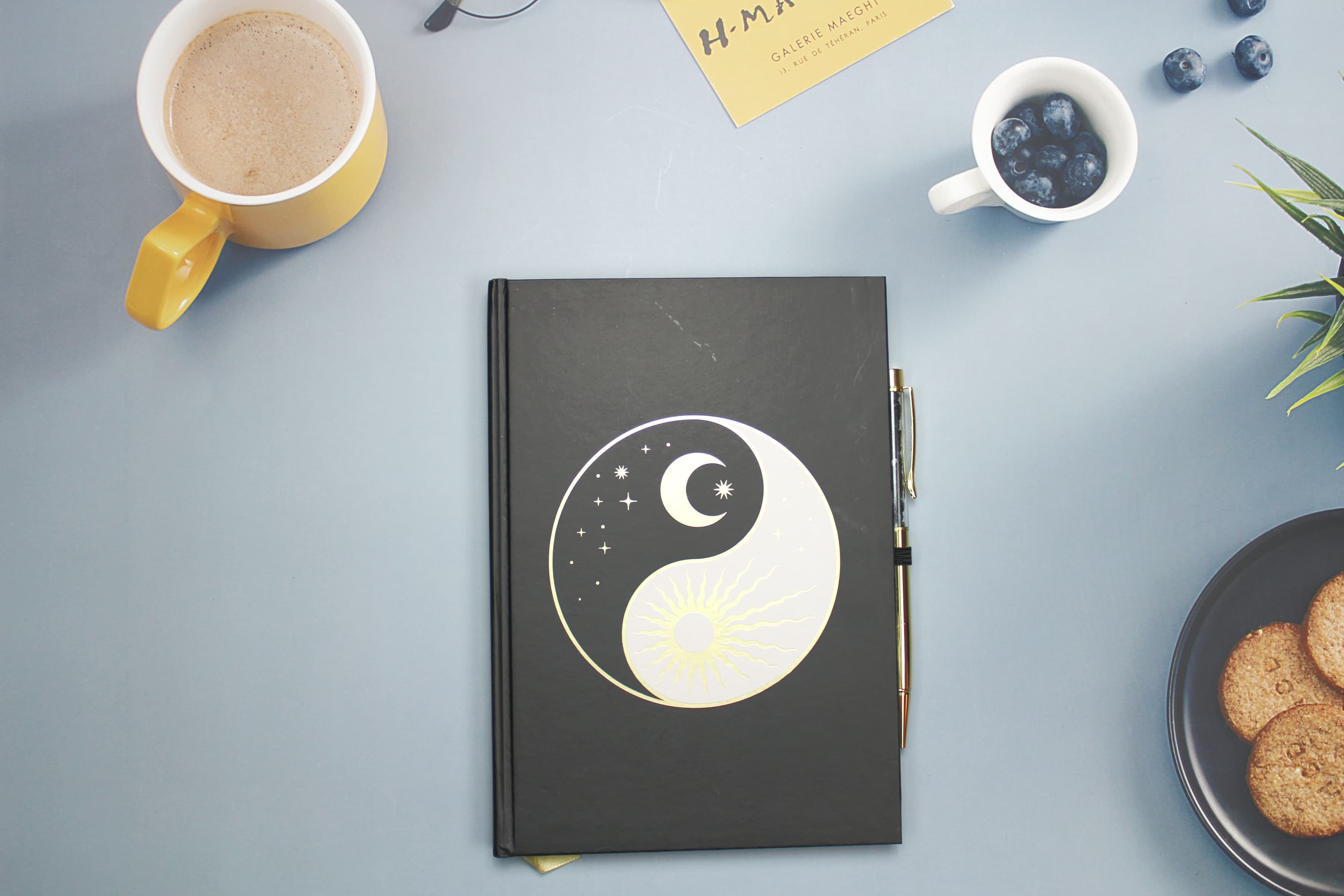 Yin Yang Journal with Black Obsidian Pen - Image 1