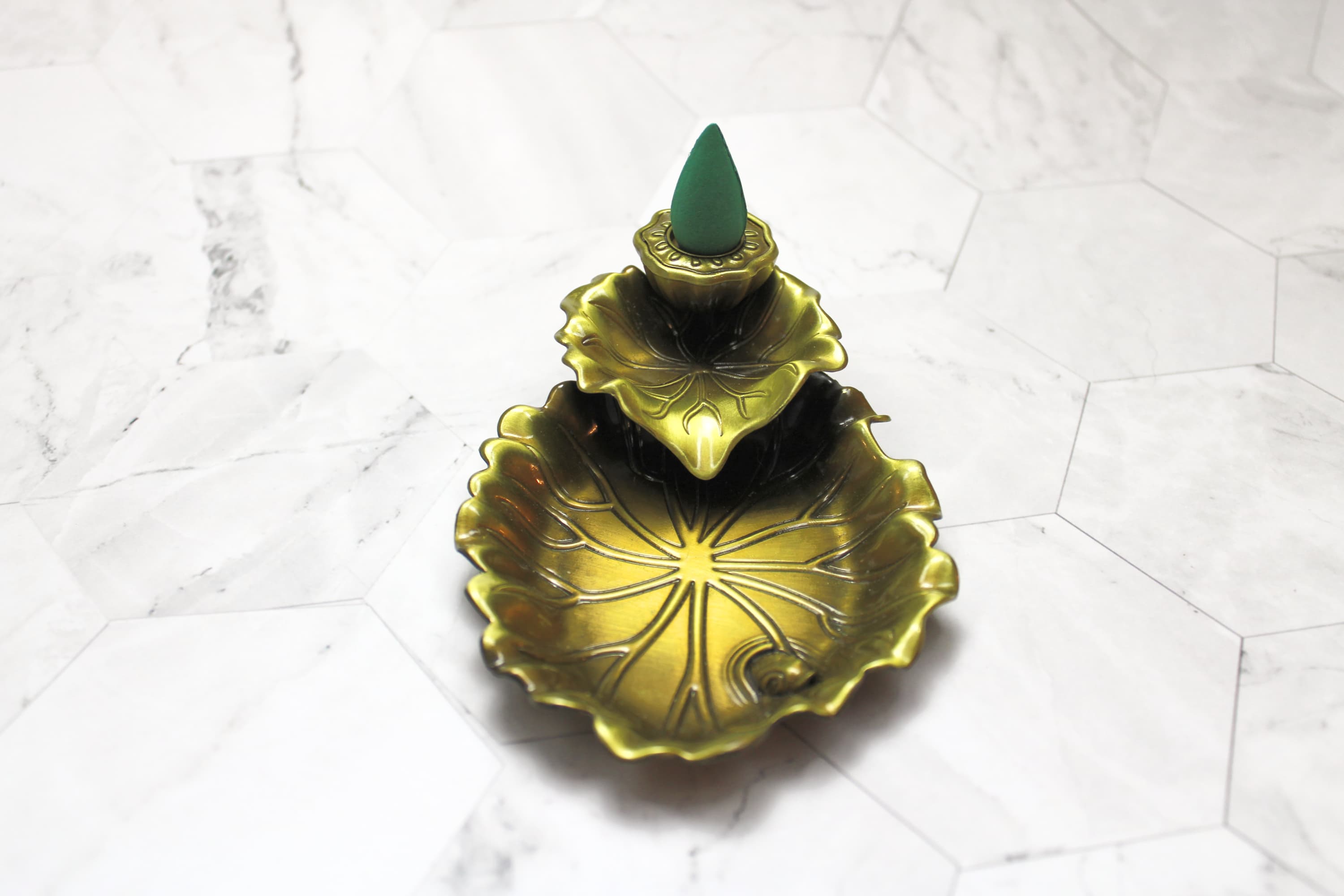Golden Leaf Incense Burner - Image 1