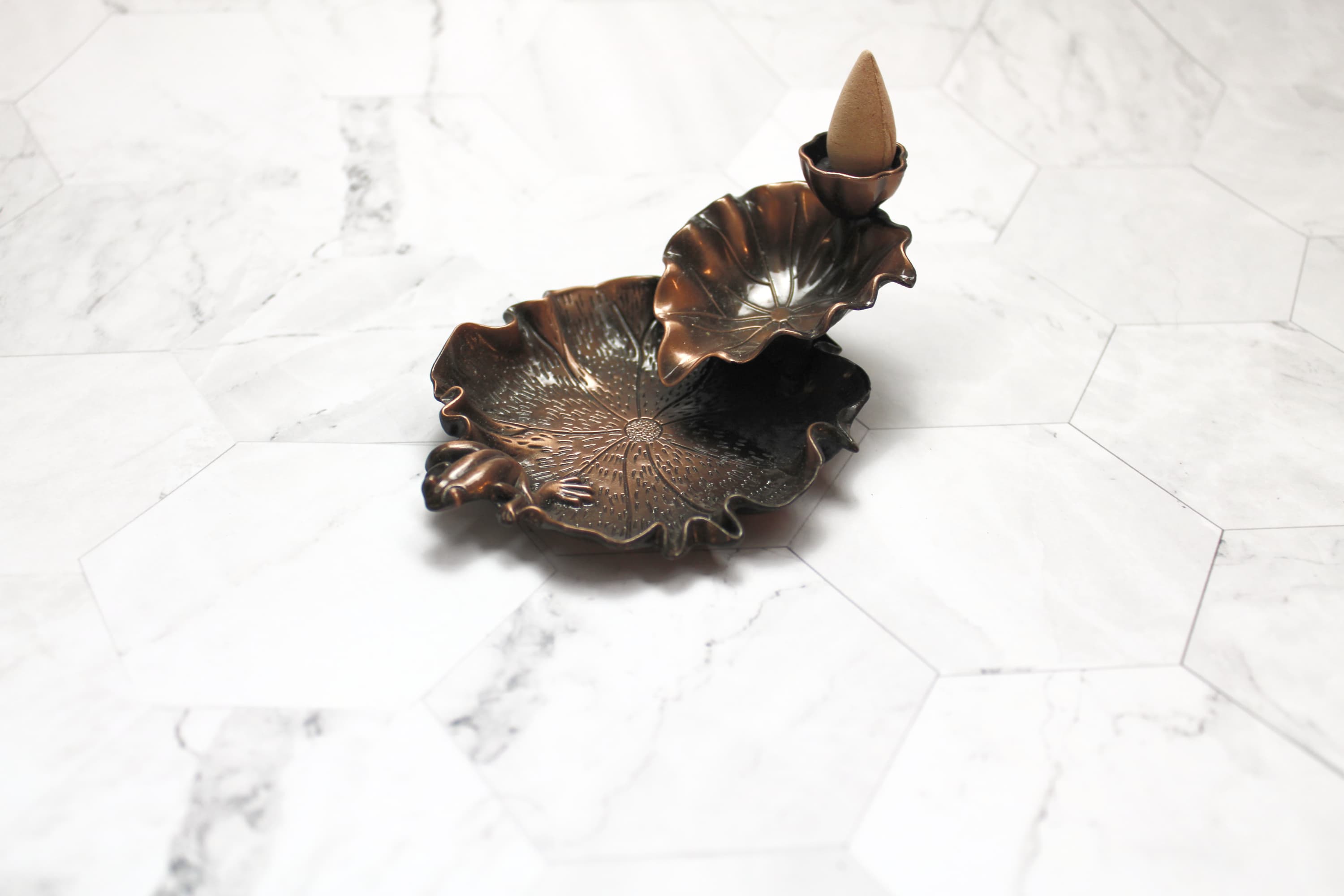 Brass Leaf Incense Burner - Image 1