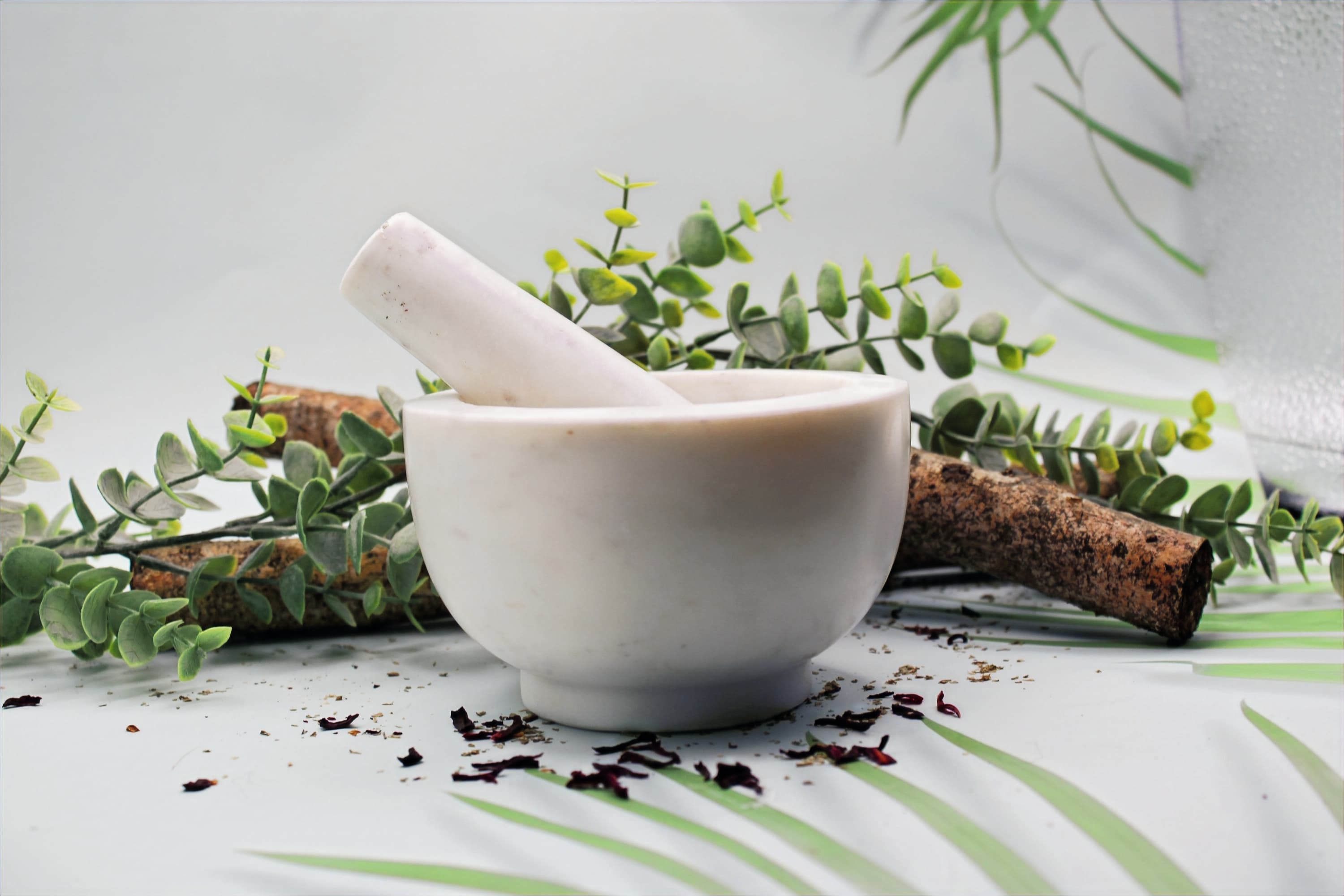 Natural White Marble Mortar and Pestle