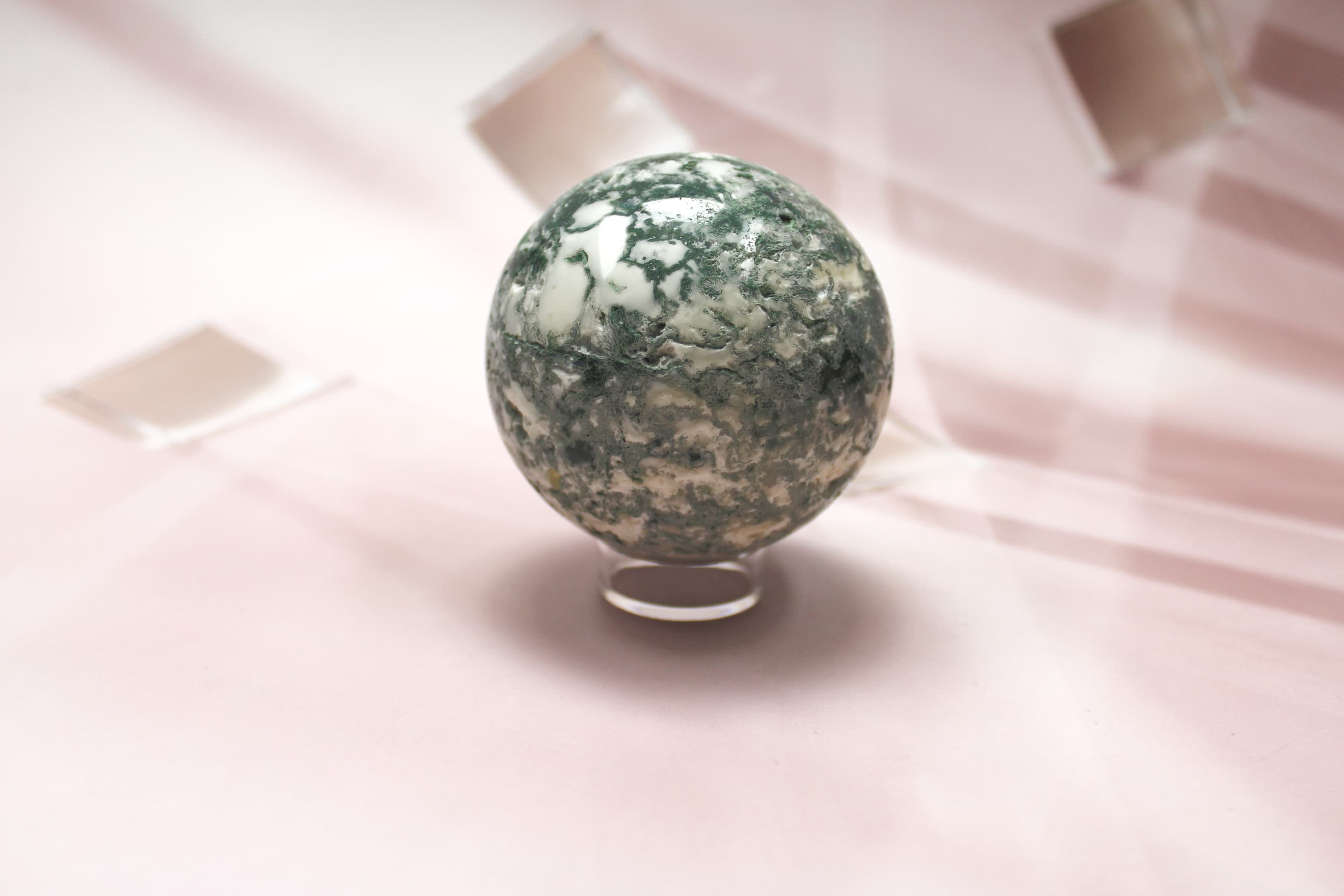 73mm Moss Agate Sphere - Image 1