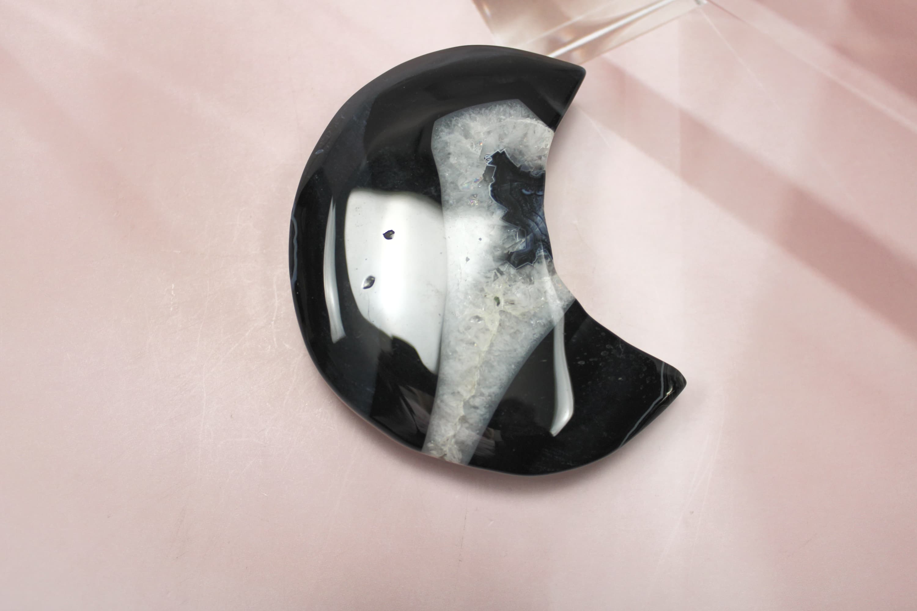 4" Orca Agate Crescent Moon