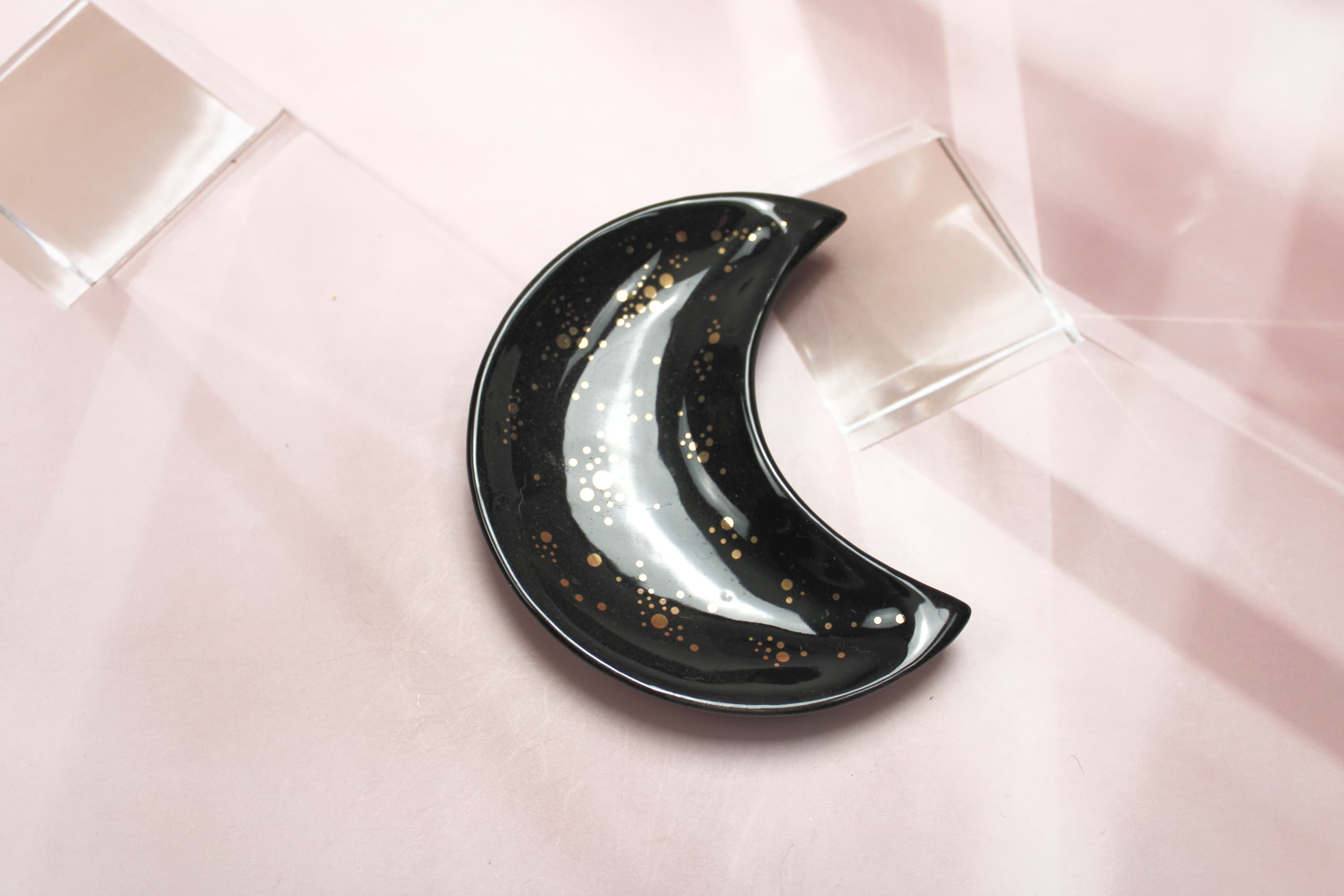 Black Ceramic Crescent Moon Dish