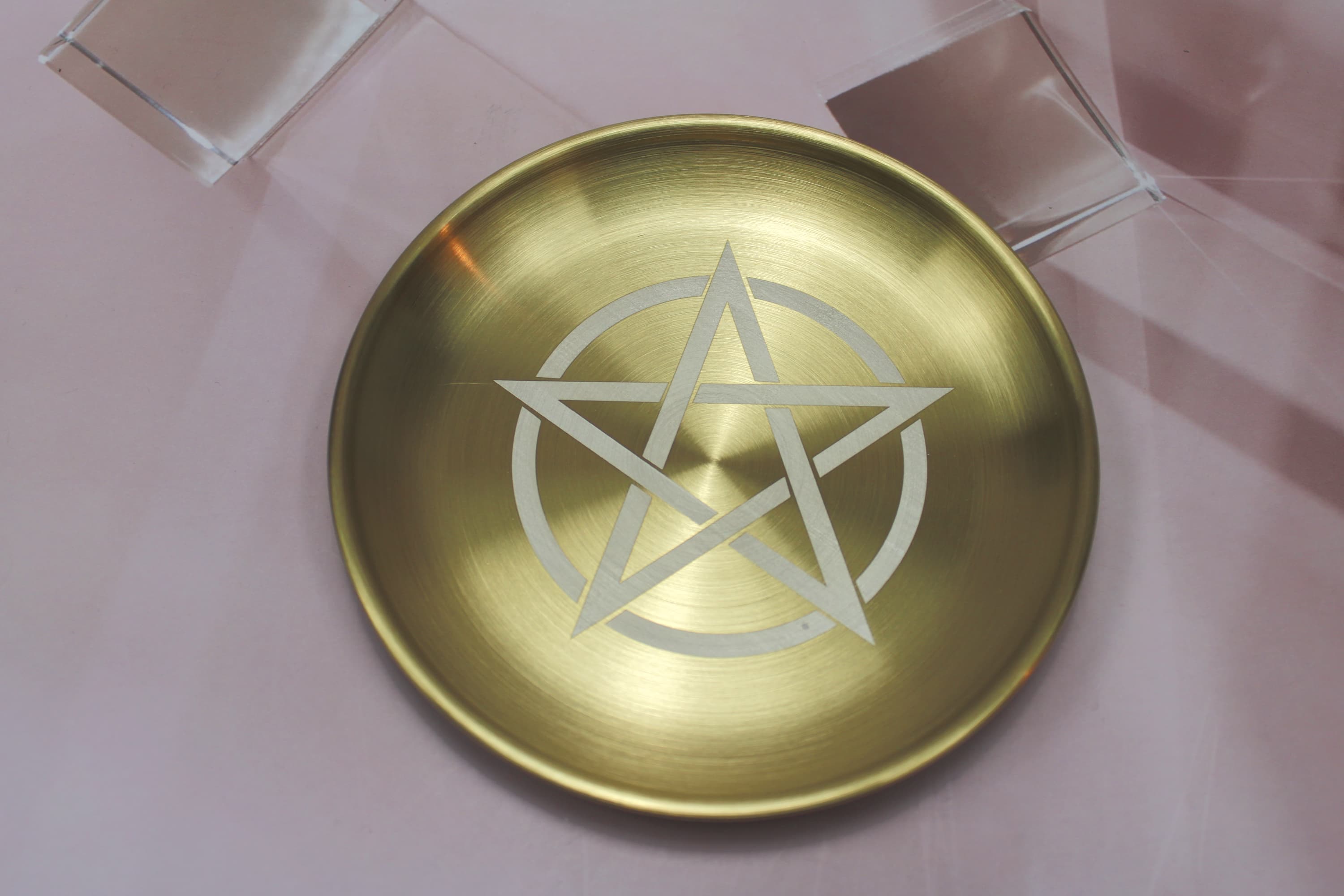 Brass Pentagram Offering Plate - Image 1