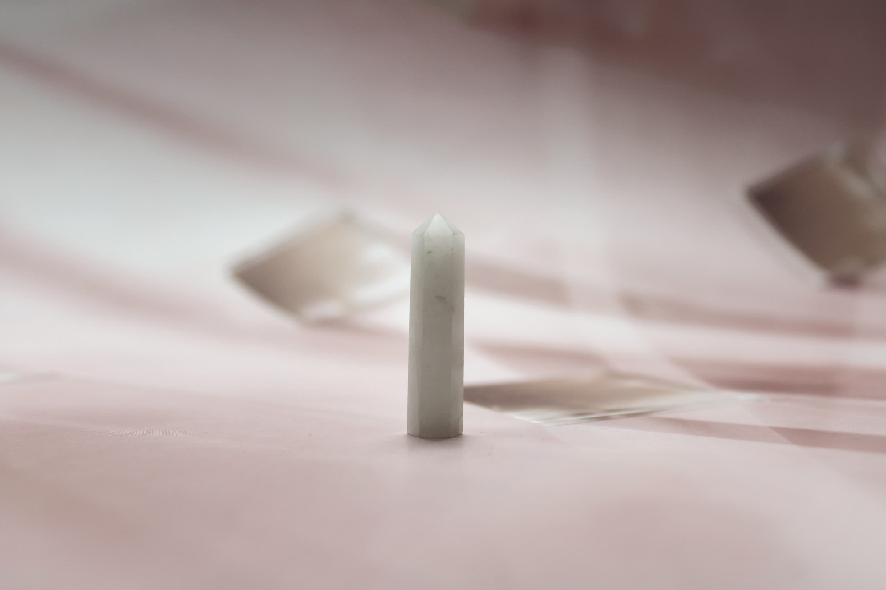 1" Milky Quartz Mini Pencil Point Tower - Image 1