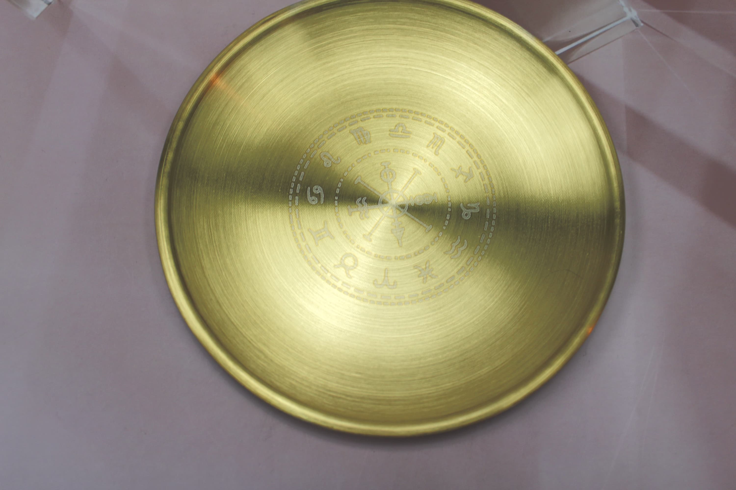 Brass Zodiac Wheel Offering Plate
