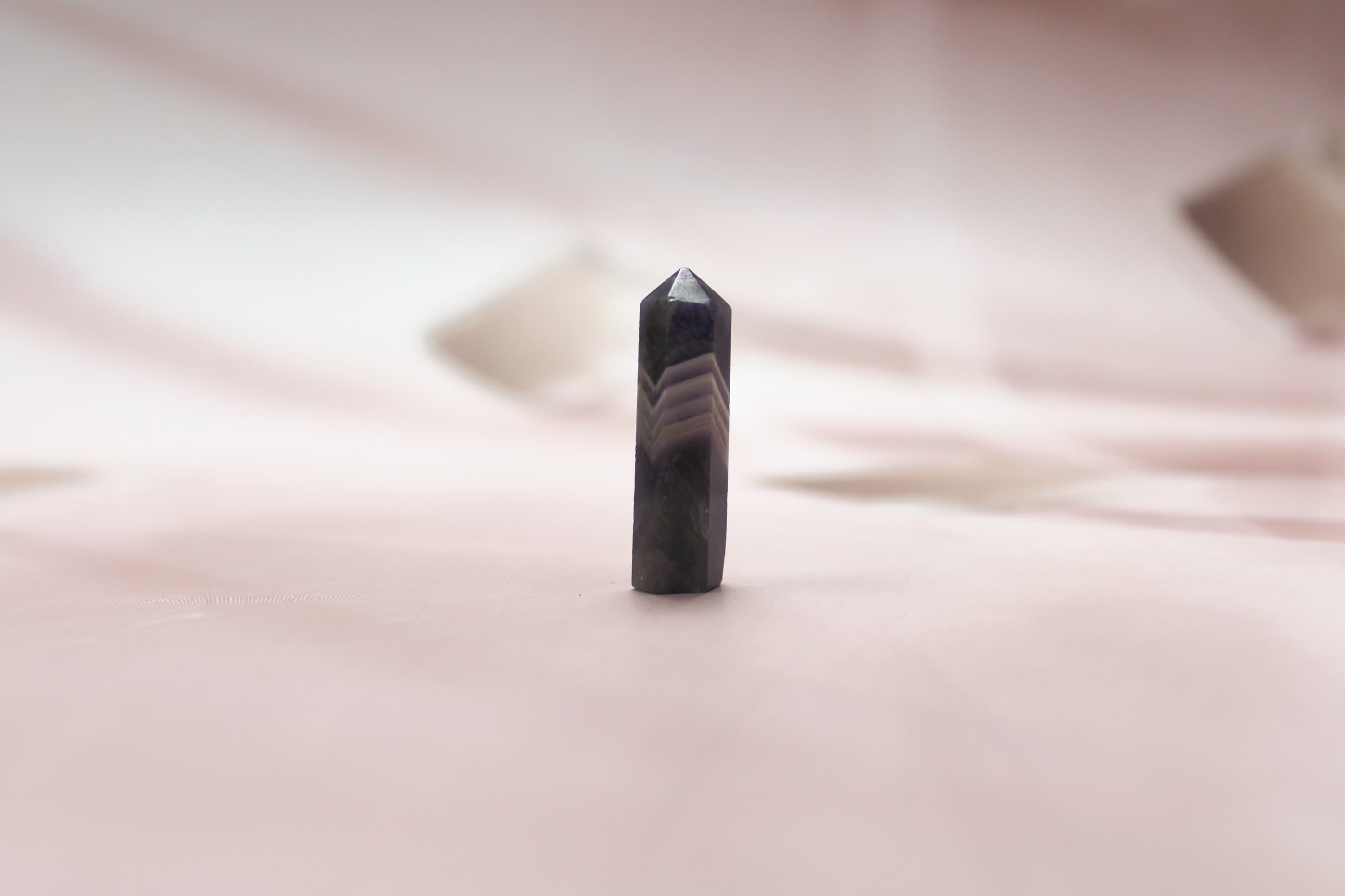 1" Chevron Amethyst Mini Pencil Point Tower - Image 1