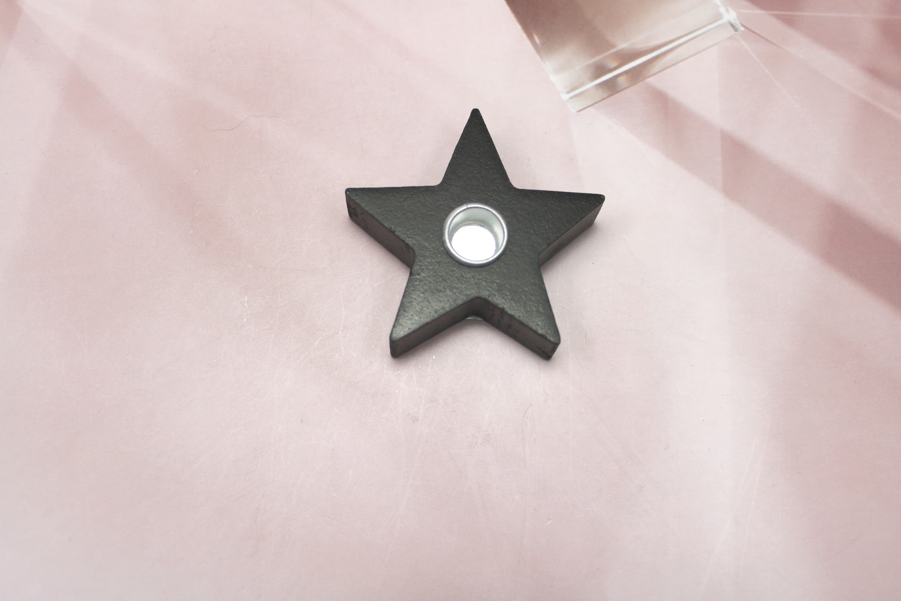 Wood Carved Star Chime Candle Holder - Image 1