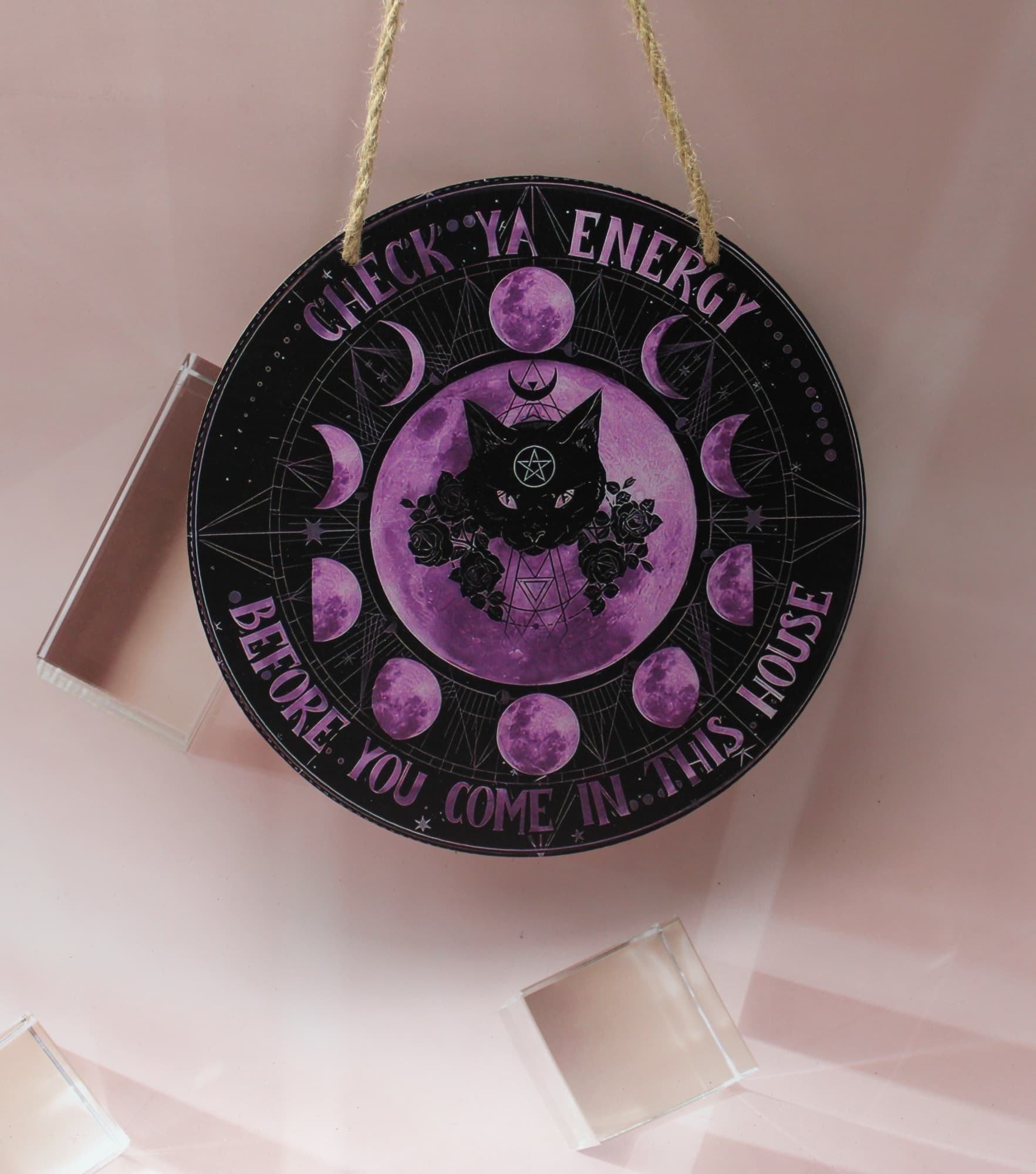 "Check Ya Energy" Door Sign - Image 1