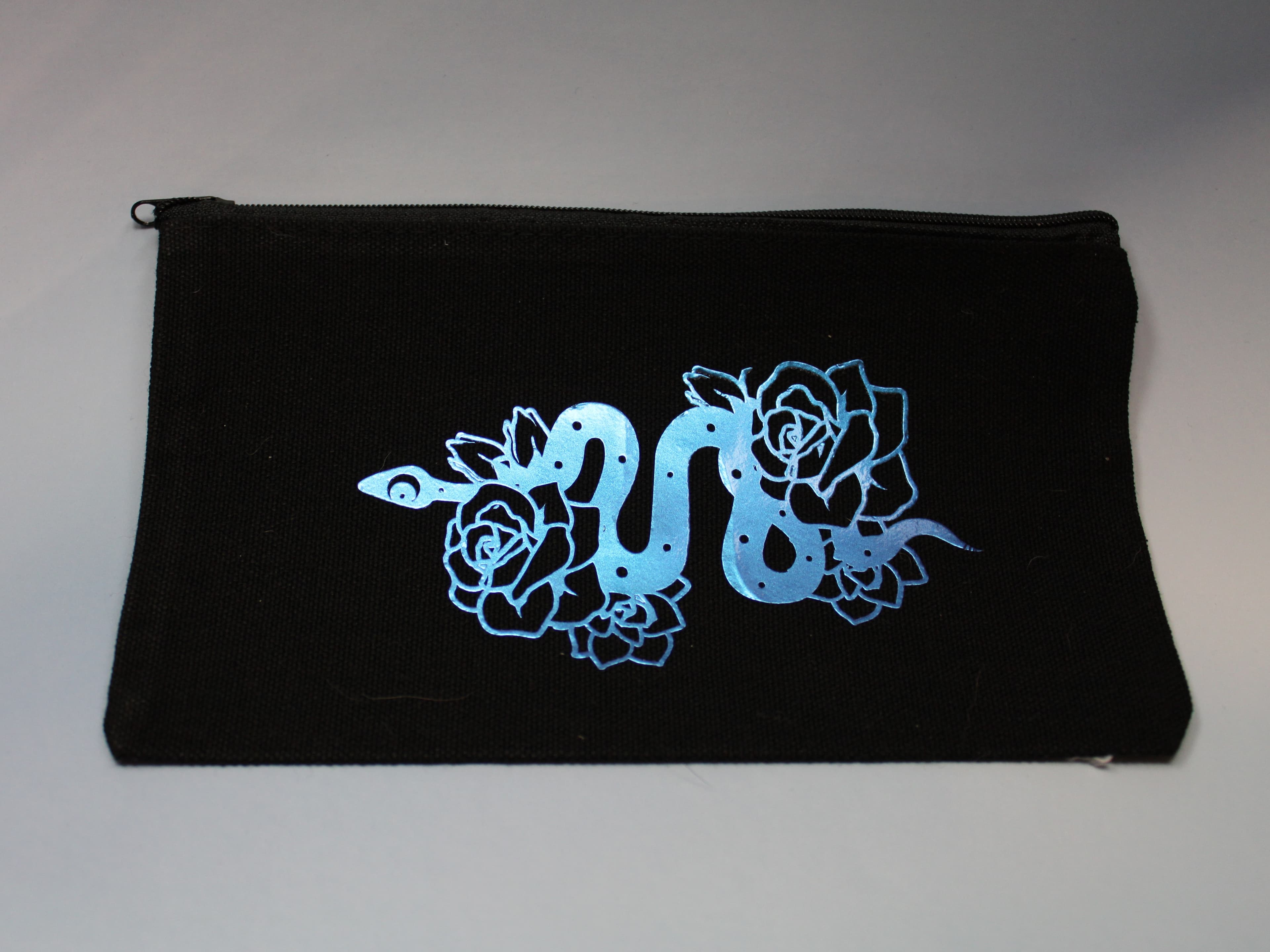 Serpent and the Rose Black Multipurpose Zipper Bag - Image 1