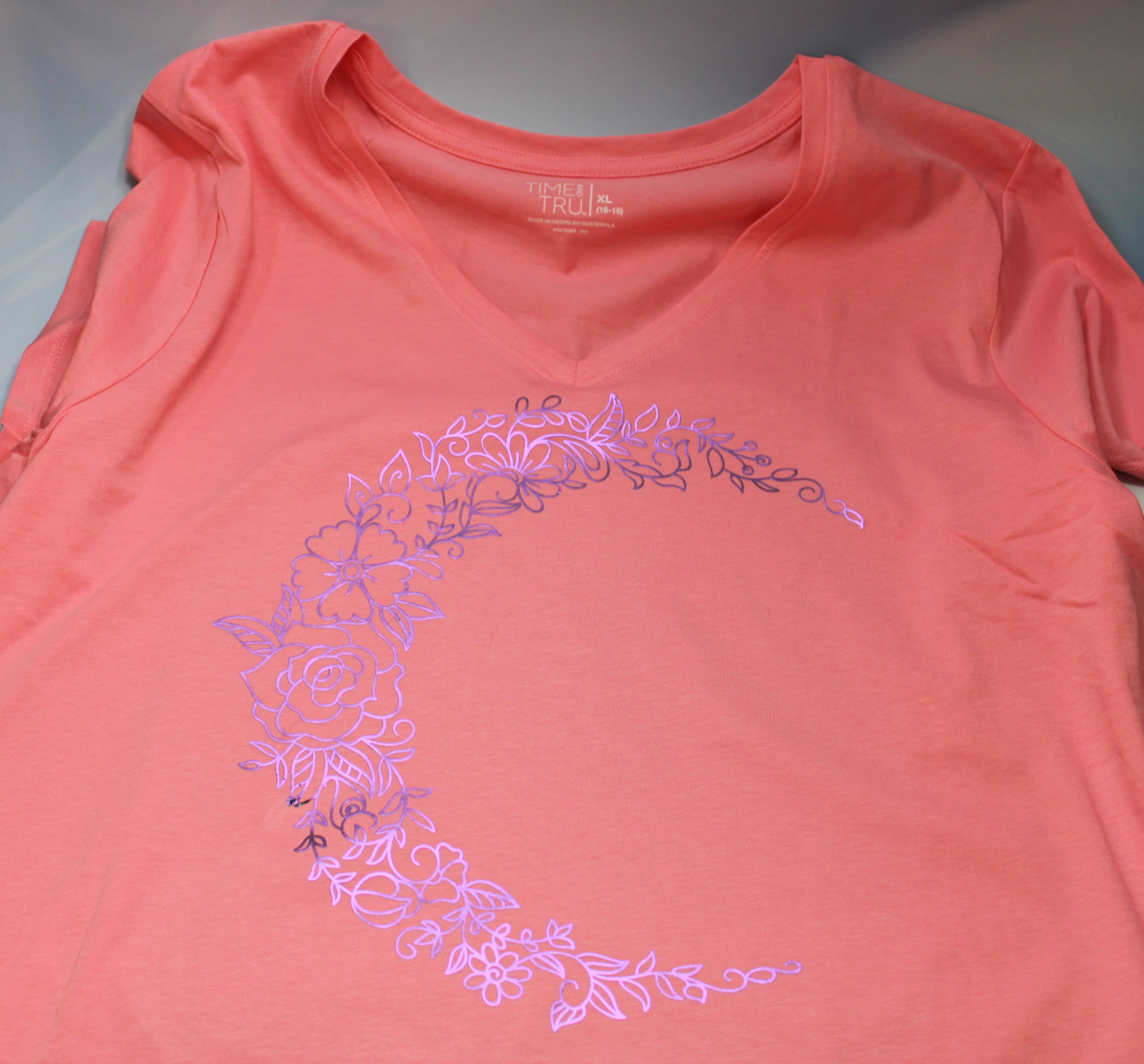 Floral Crescent Moon T-Shirt - Image 1
