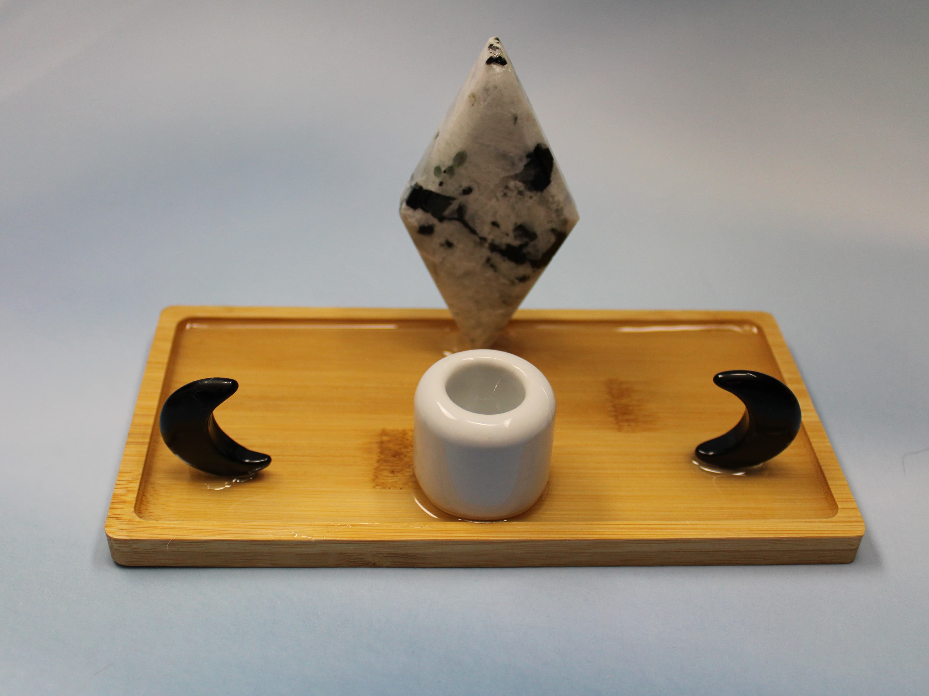 Extra Small Mini Rainbow Moonstone Rhombus Altar