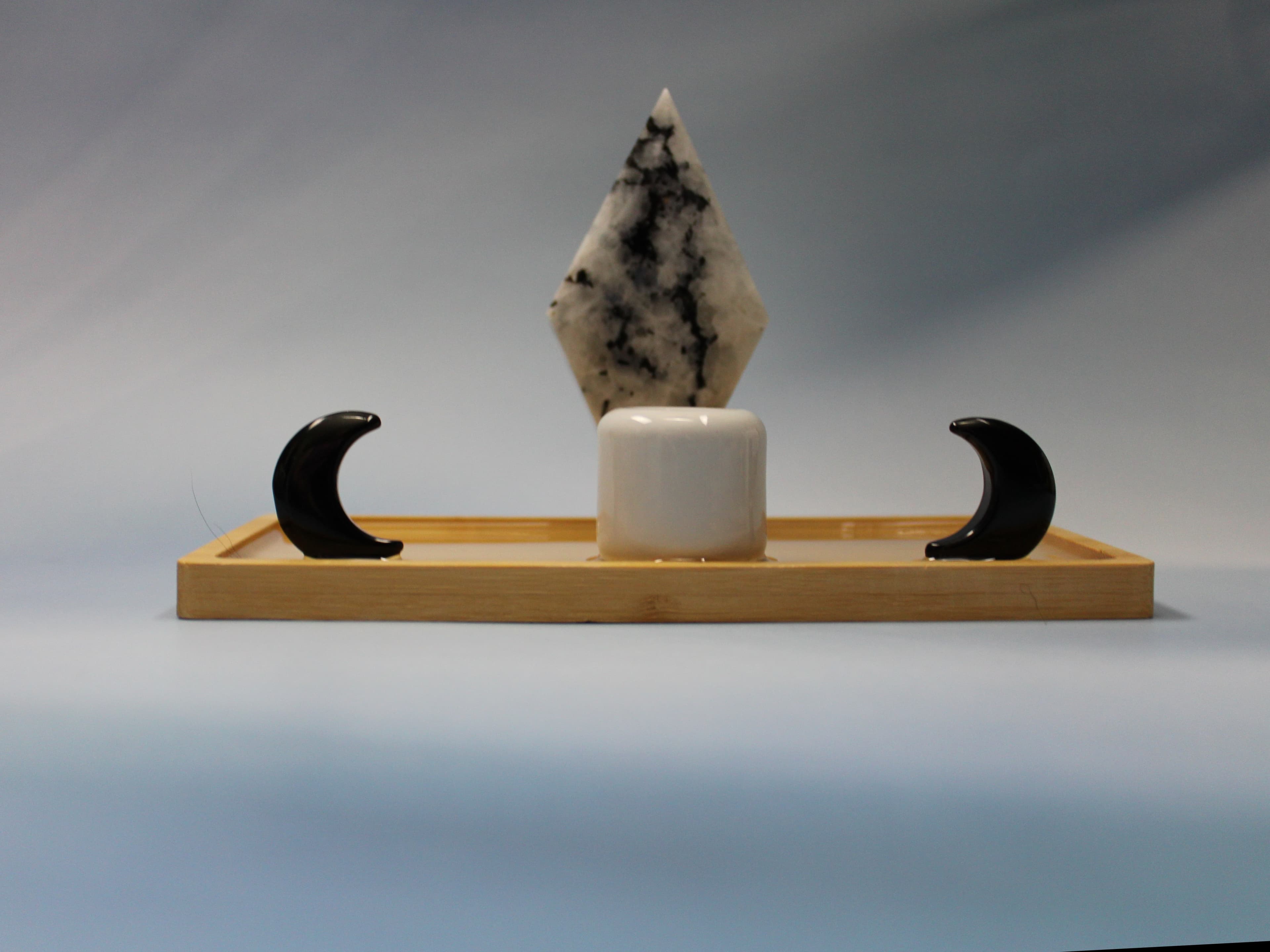 Extra Small Rainbow Moonstone Rhombus Altar