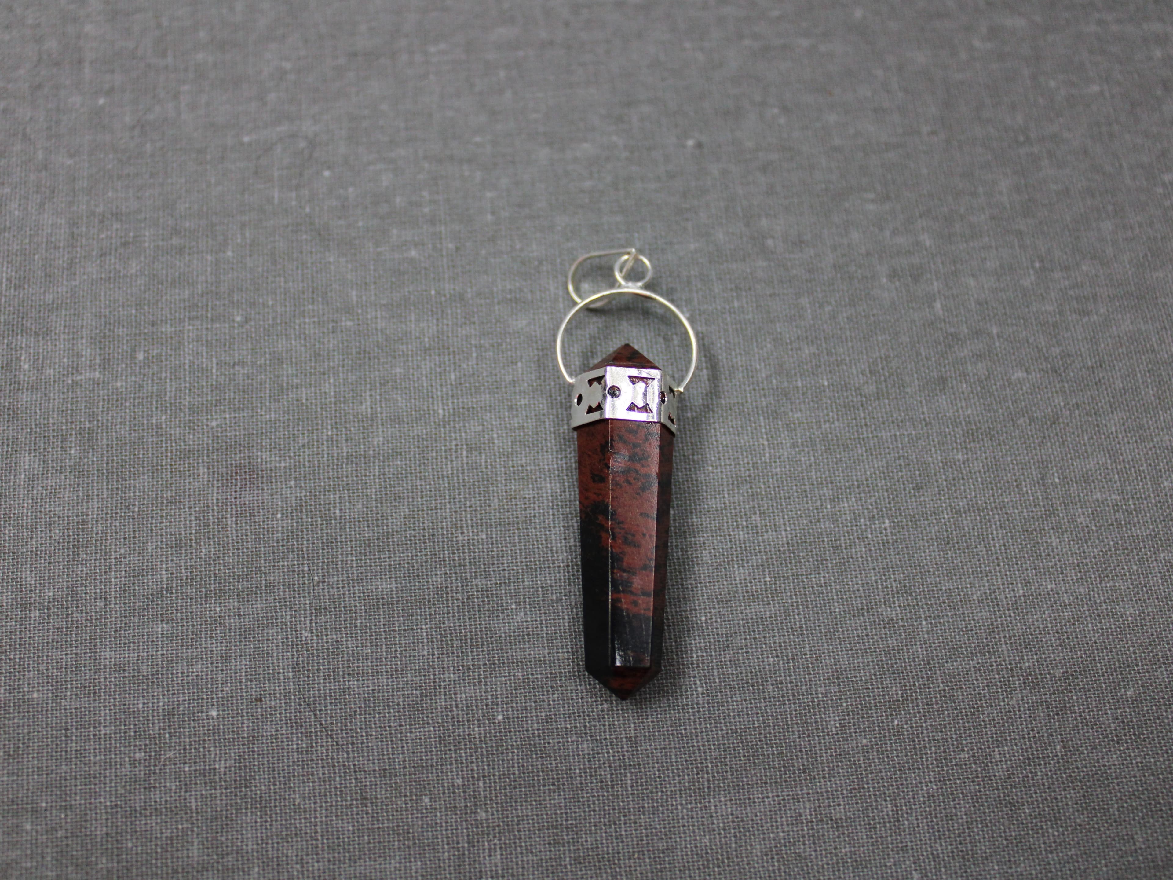 Double Terminated Mahogany Obsidian Pendant