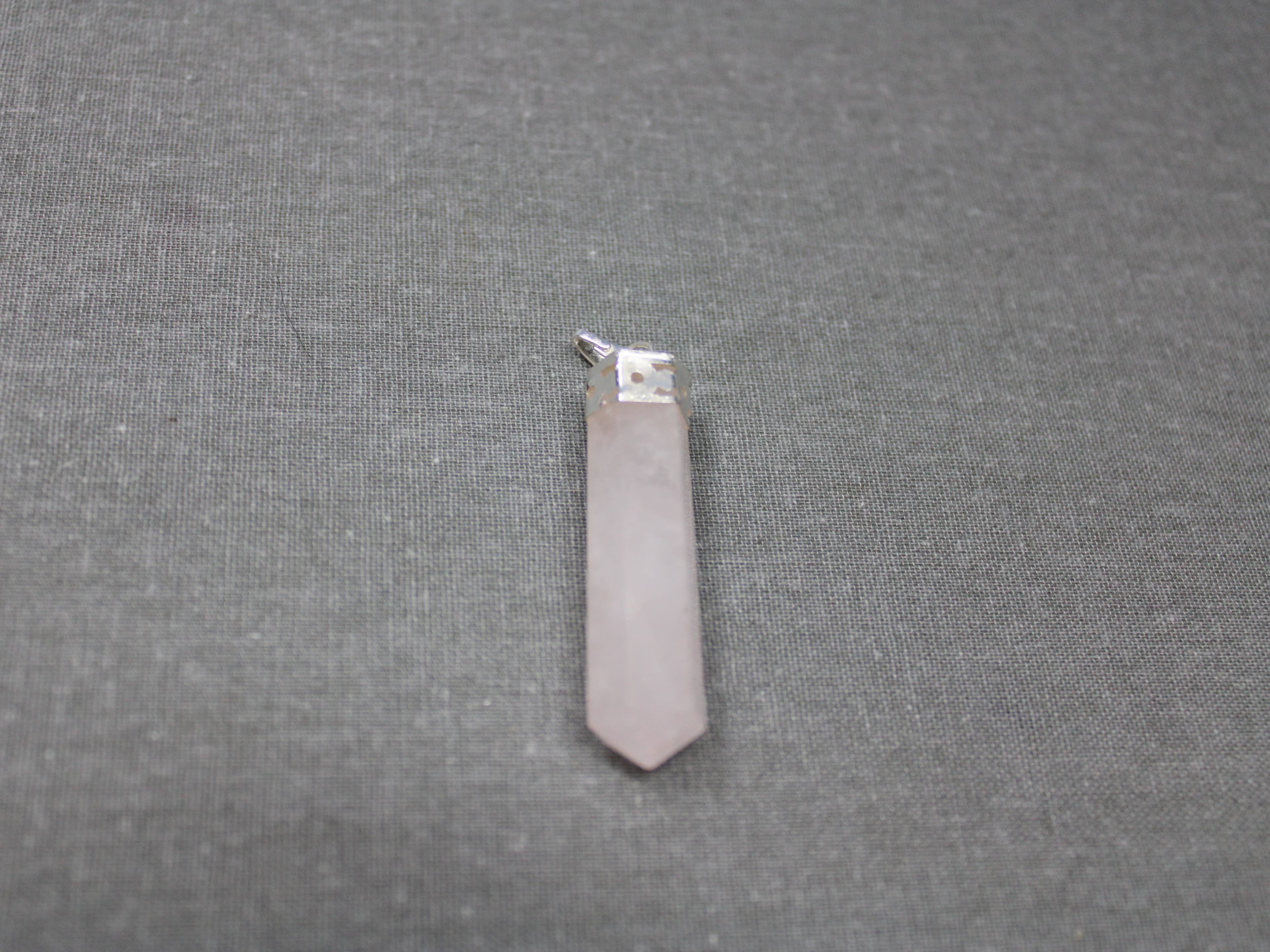 Capped Pencil Point Rose Quartz Pendant