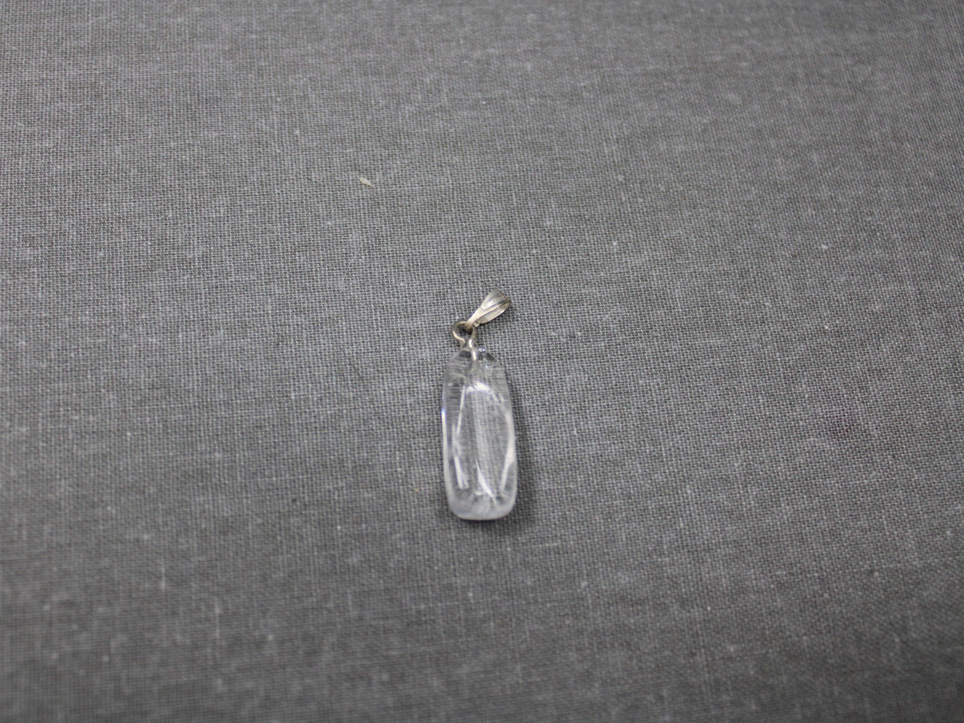 Square Clear Quartz Pendant - Image 1