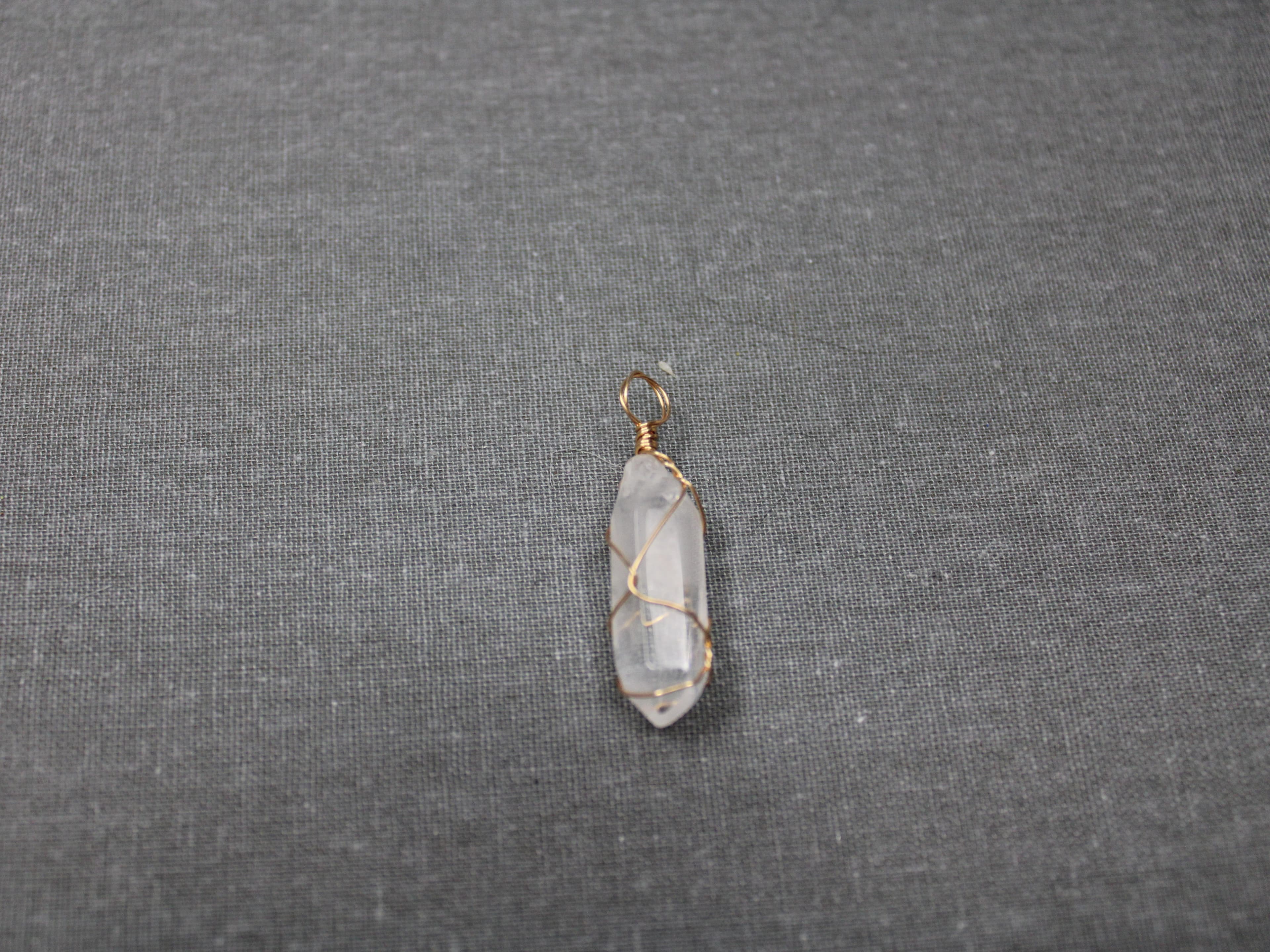 Clear Quartz Wire Wrap Point Pendant - Image 1