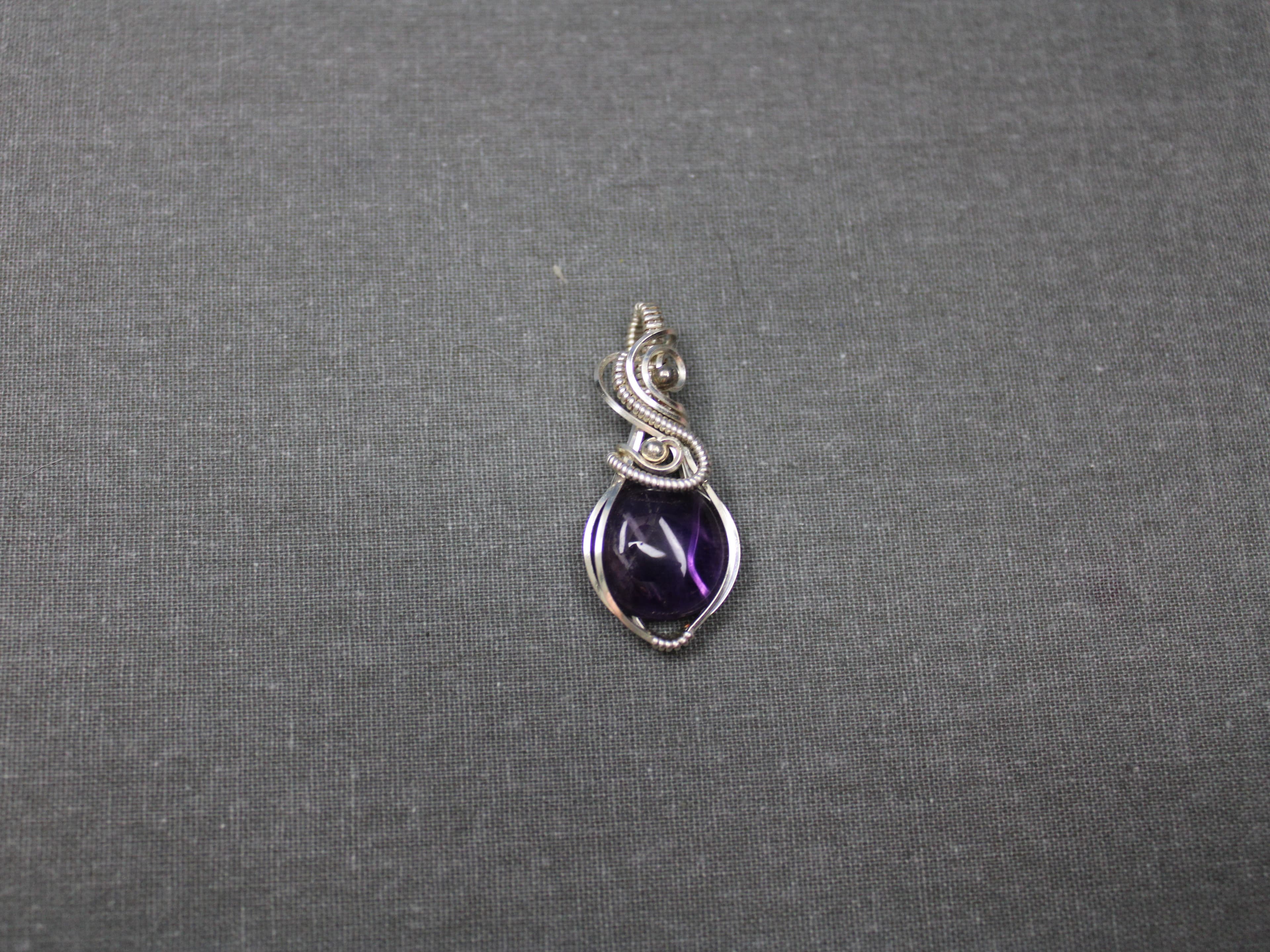 Wire Wrapped Amethyst Pendant - Image 1
