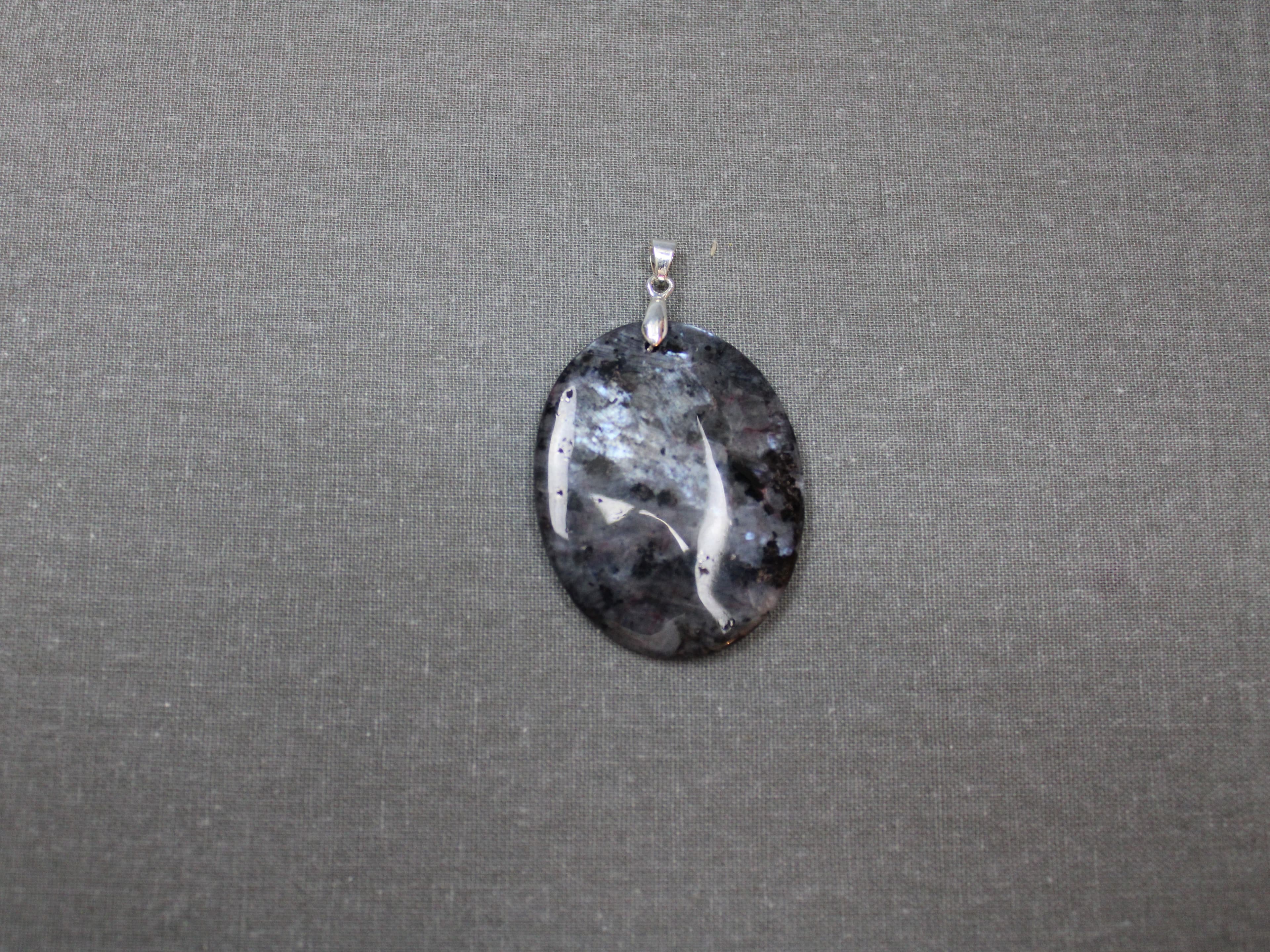 Larvikite Pendant with 925 Sterling Silver Bail