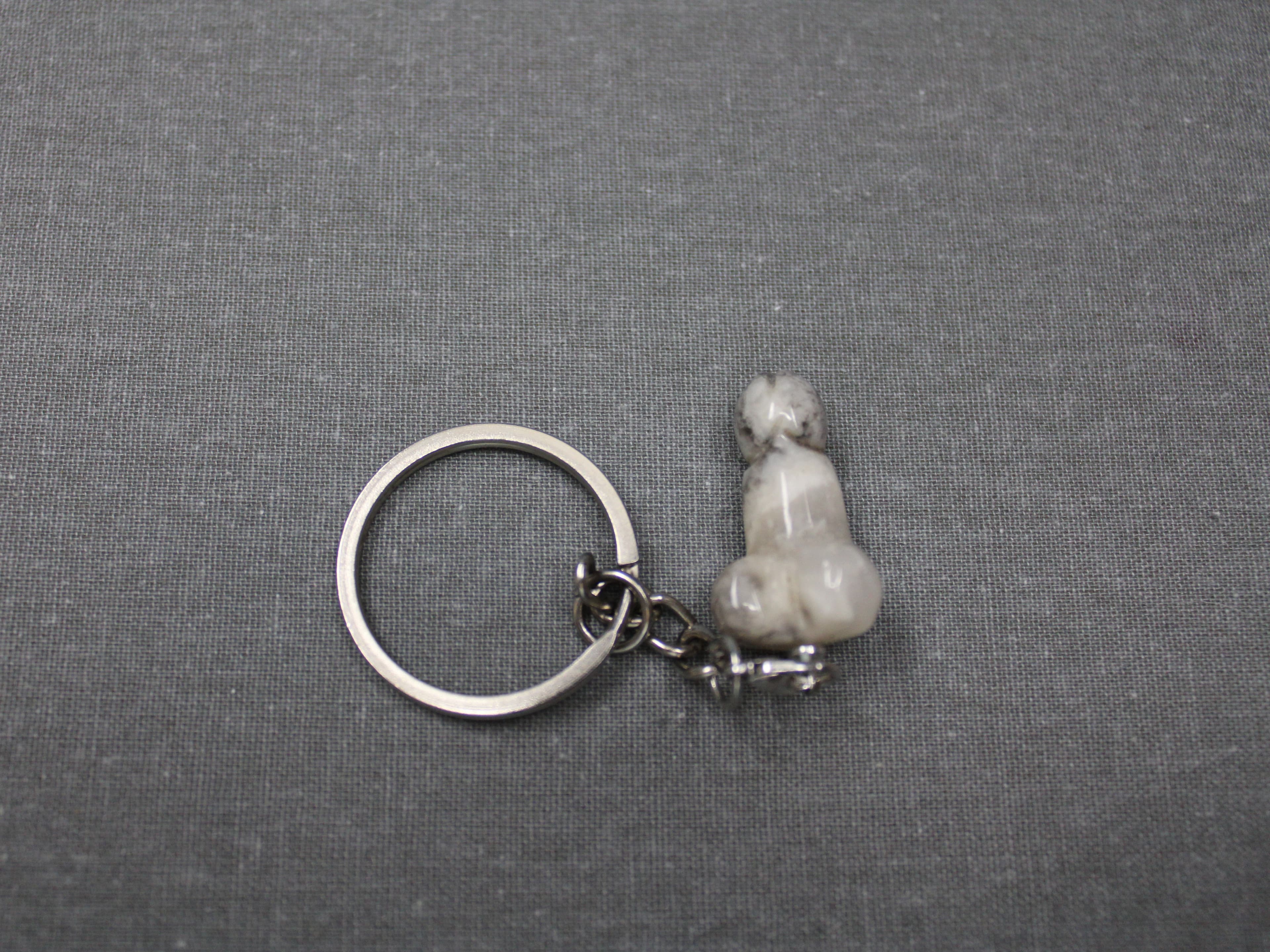1" Agate Phallus Key Chain - Image 1