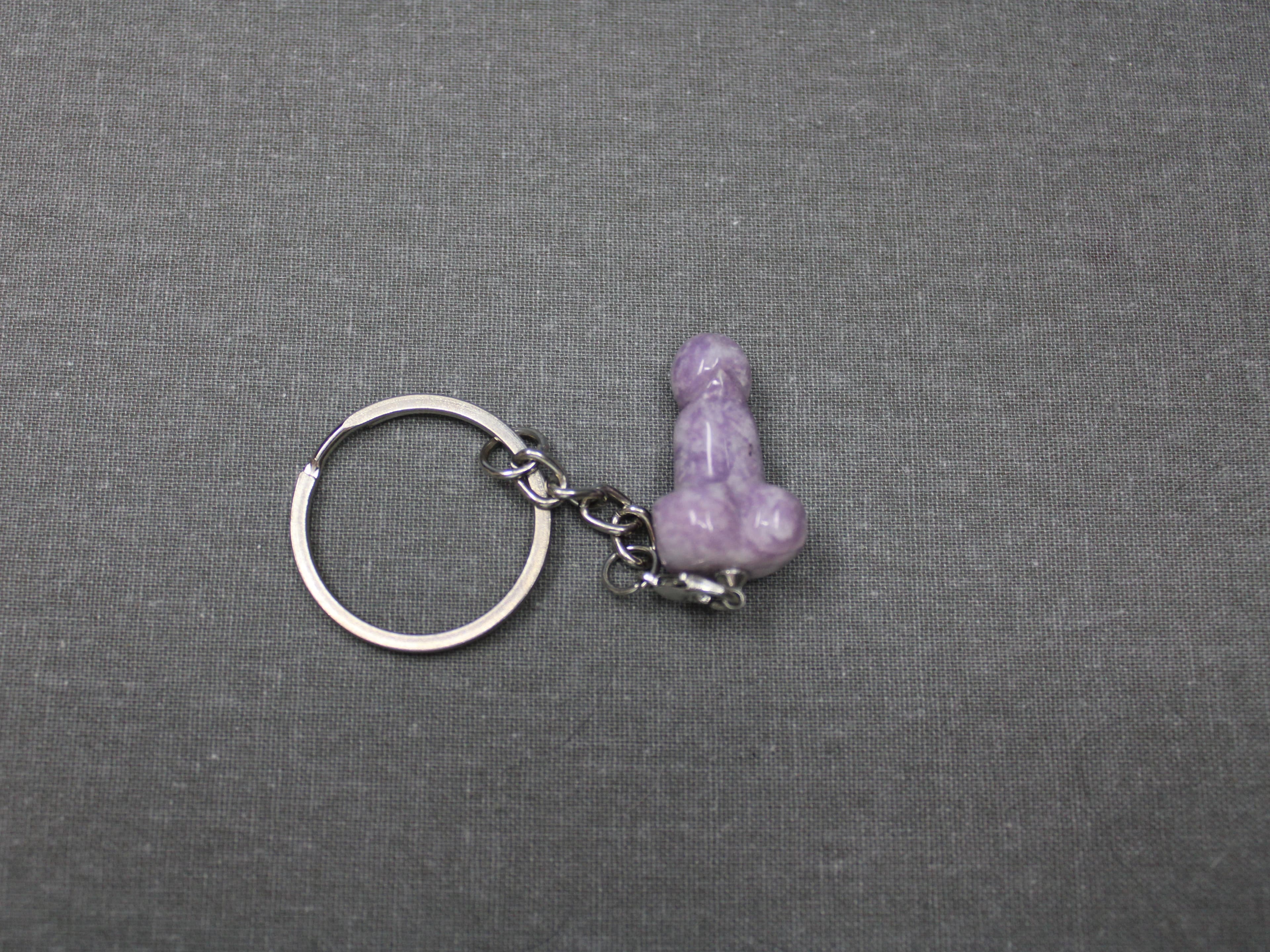 1" Lepidolite Phallus Key Chain - Image 1