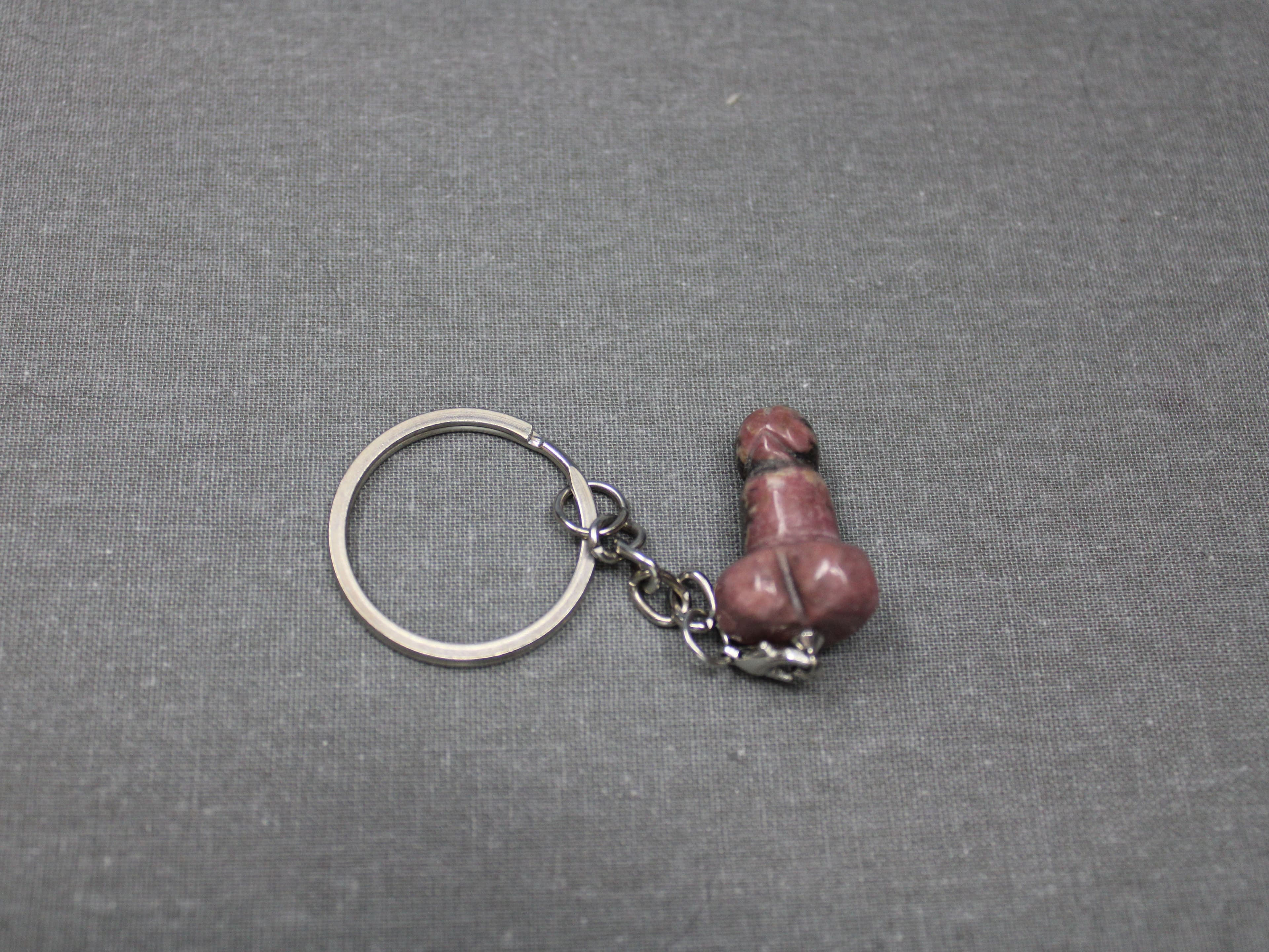 1" Rhodonite Phallus Key Chain - Image 1