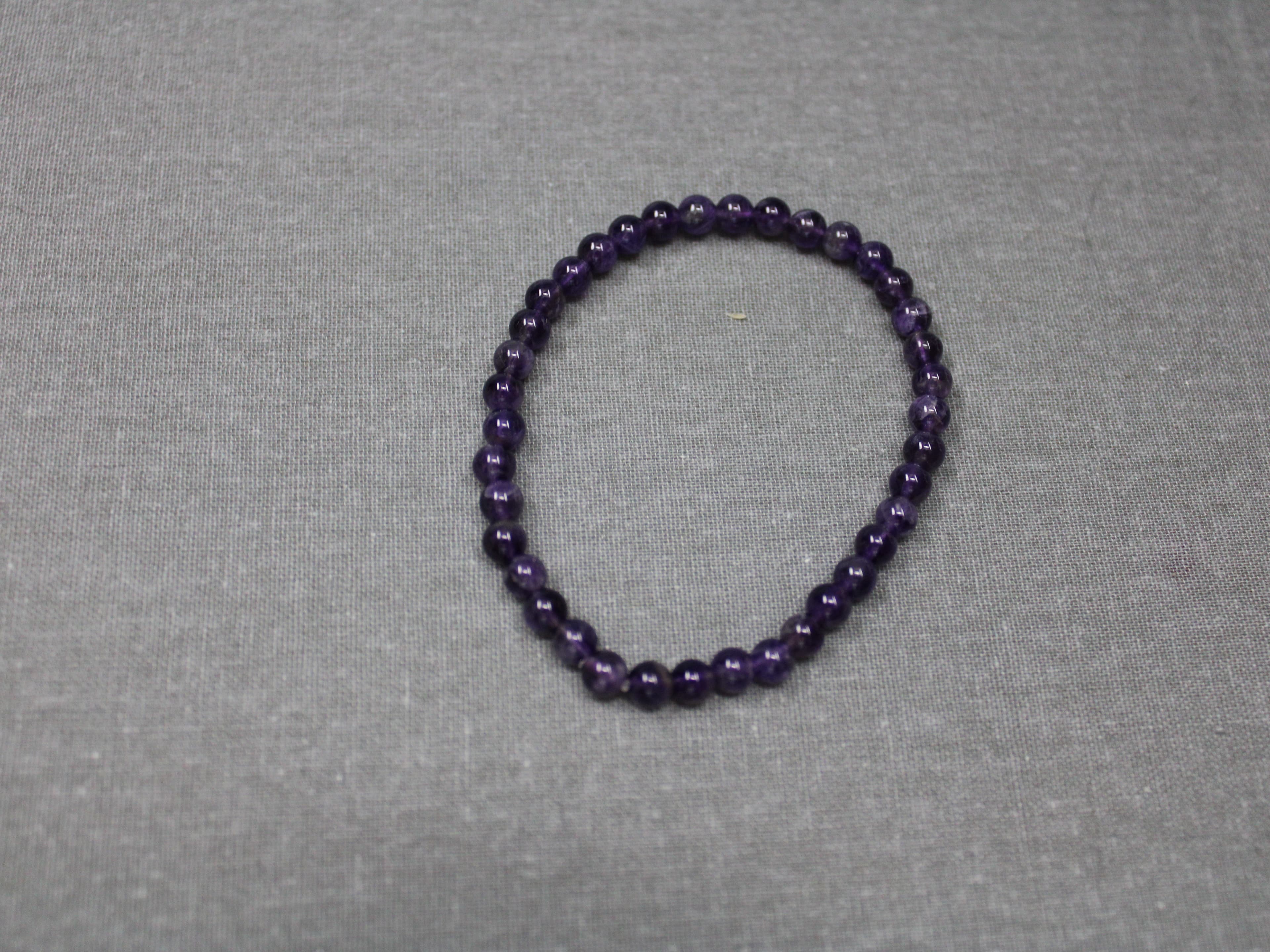 4mm Amethyst Beaded Bracelet - Image 1