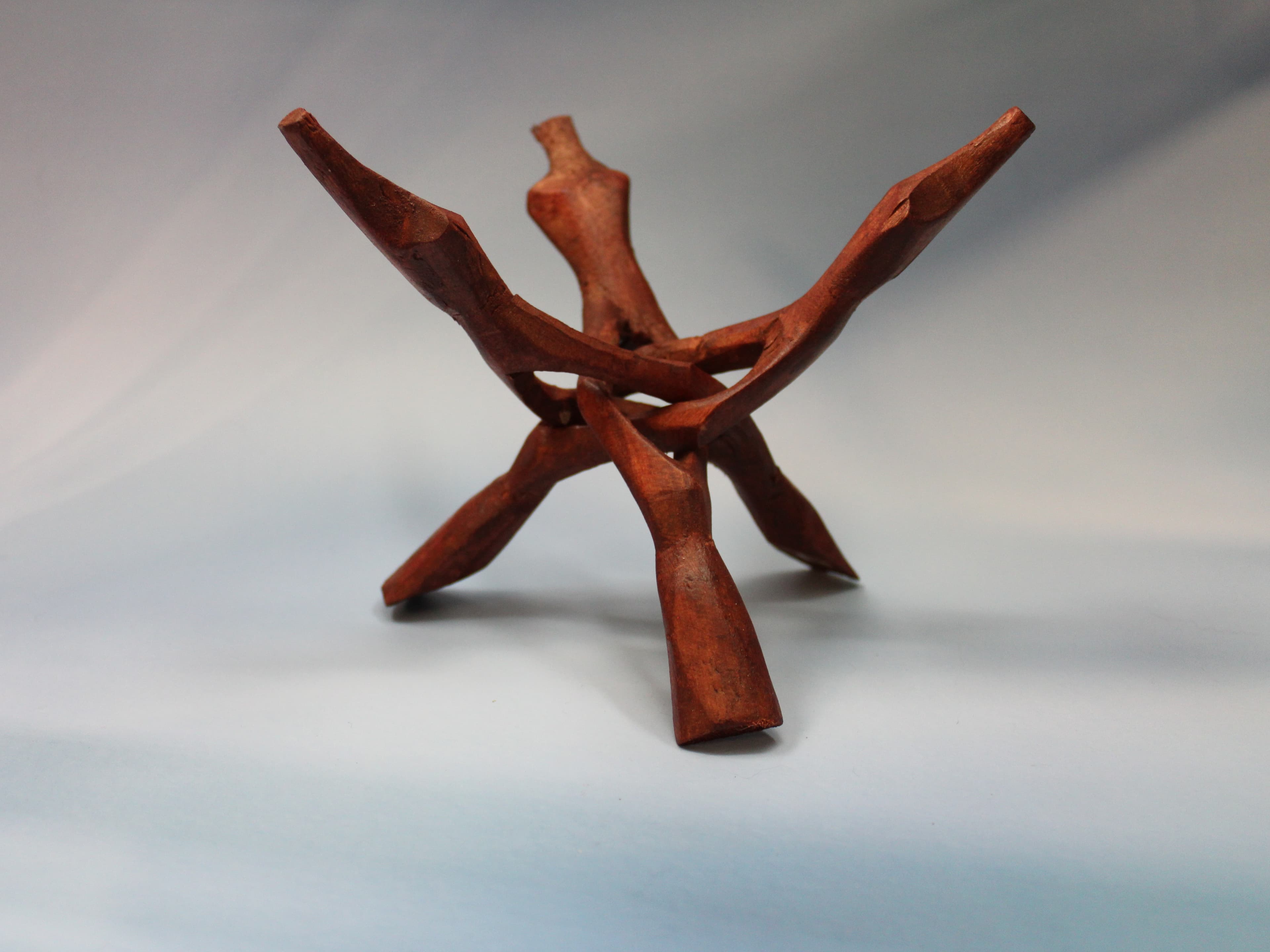 8" Wood Tripod Sphere Stand - Image 1